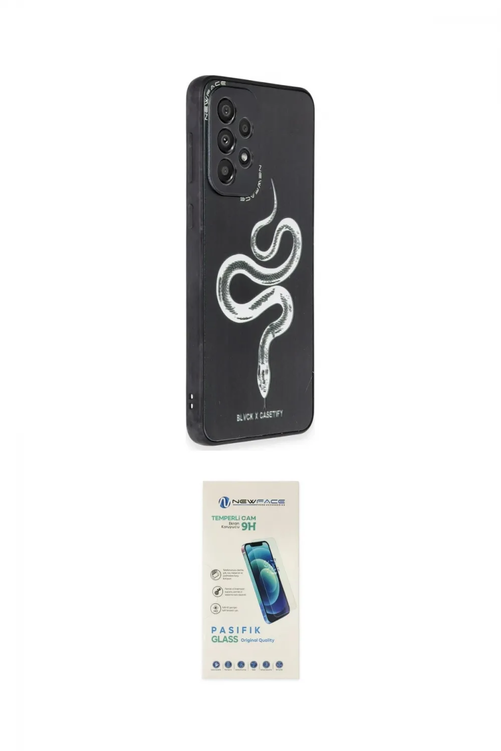 ieg™ Galaxy A73 5G Kılıf Odak Klasik Serisi - Şeffaf Pasifik Cam Ekran Koruyucu