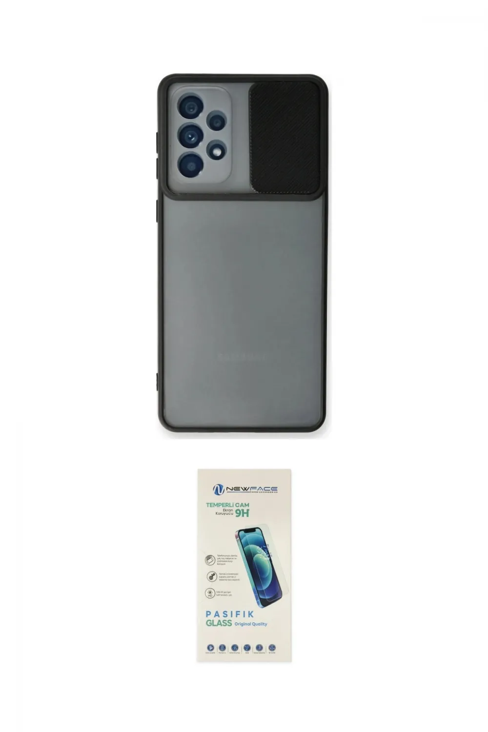 ieg™ Galaxy A73 5G Kılıf Vadi Çizgi - Şeffaf Pasifik Cam Ekran Koruyucu