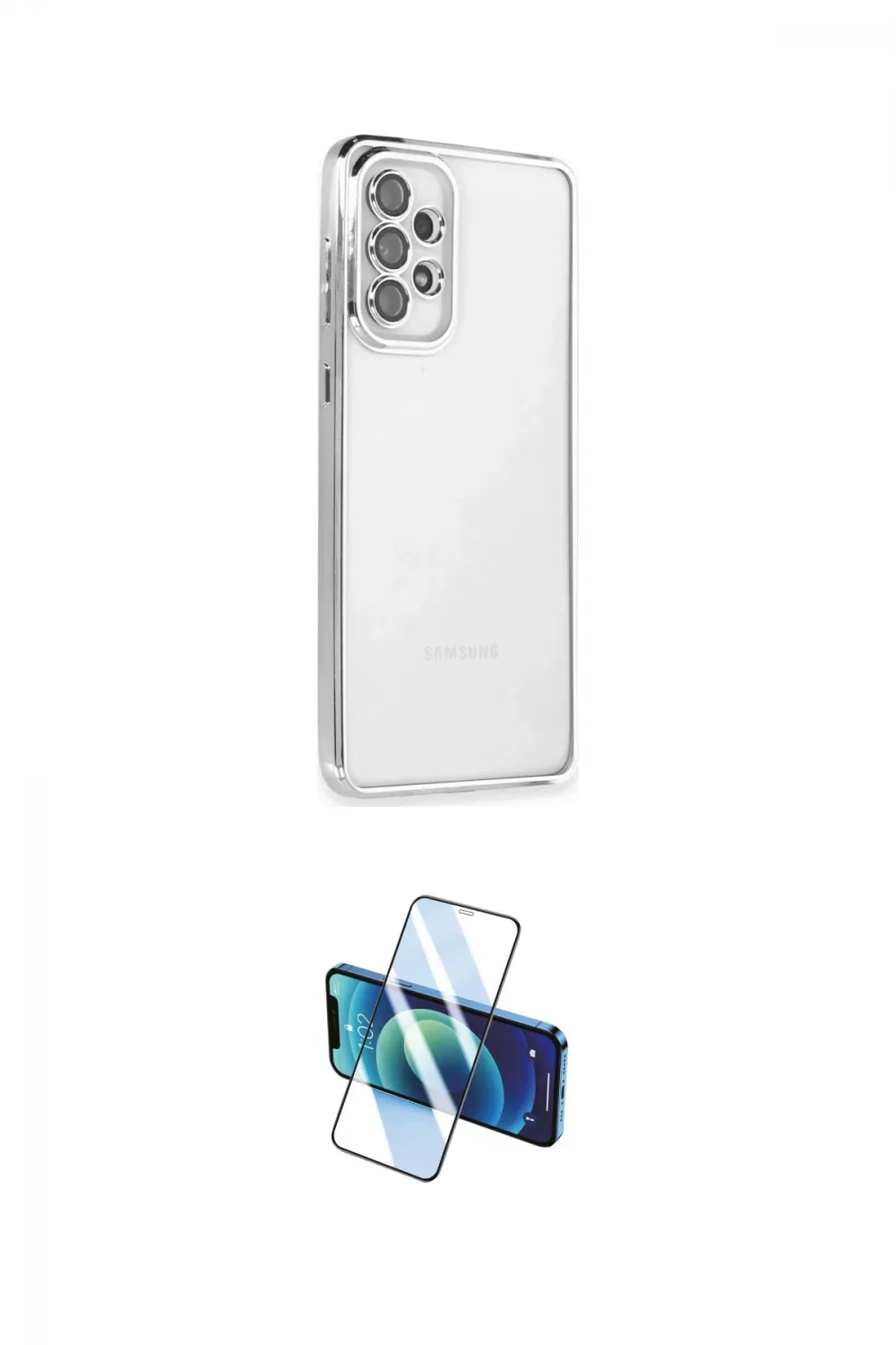 ieg™ Galaxy A73 5G Kılıf Vadi Minimal - Siyah 3D Antistatik Cam Ekran Koruyucu