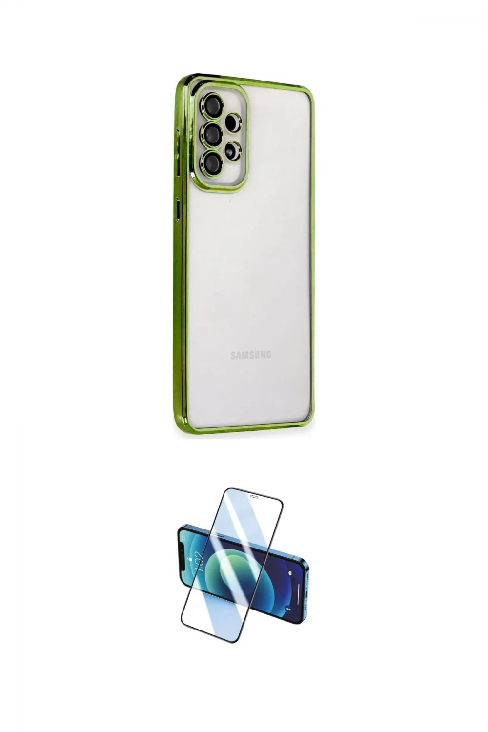 ieg™ Galaxy A73 5G Kılıf Vadi Minimal - Siyah 3D Antistatik Cam Ekran Koruyucu