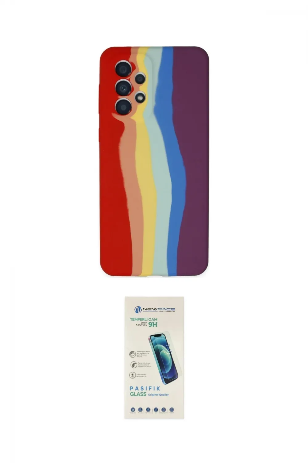 ieg™ Galaxy A73 5G Kılıf Yadigar Çizgi - Şeffaf Pasifik Cam Ekran Koruyucu