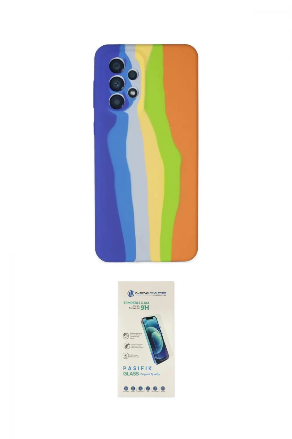 ieg™ Galaxy A73 5G Kılıf Yadigar Çizgi - Şeffaf Pasifik Cam Ekran Koruyucu