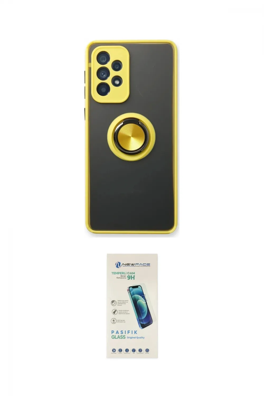 ieg™ Galaxy A73 5G Kılıf Yörünge Çizgi - Şeffaf Pasifik Cam Ekran Koruyucu