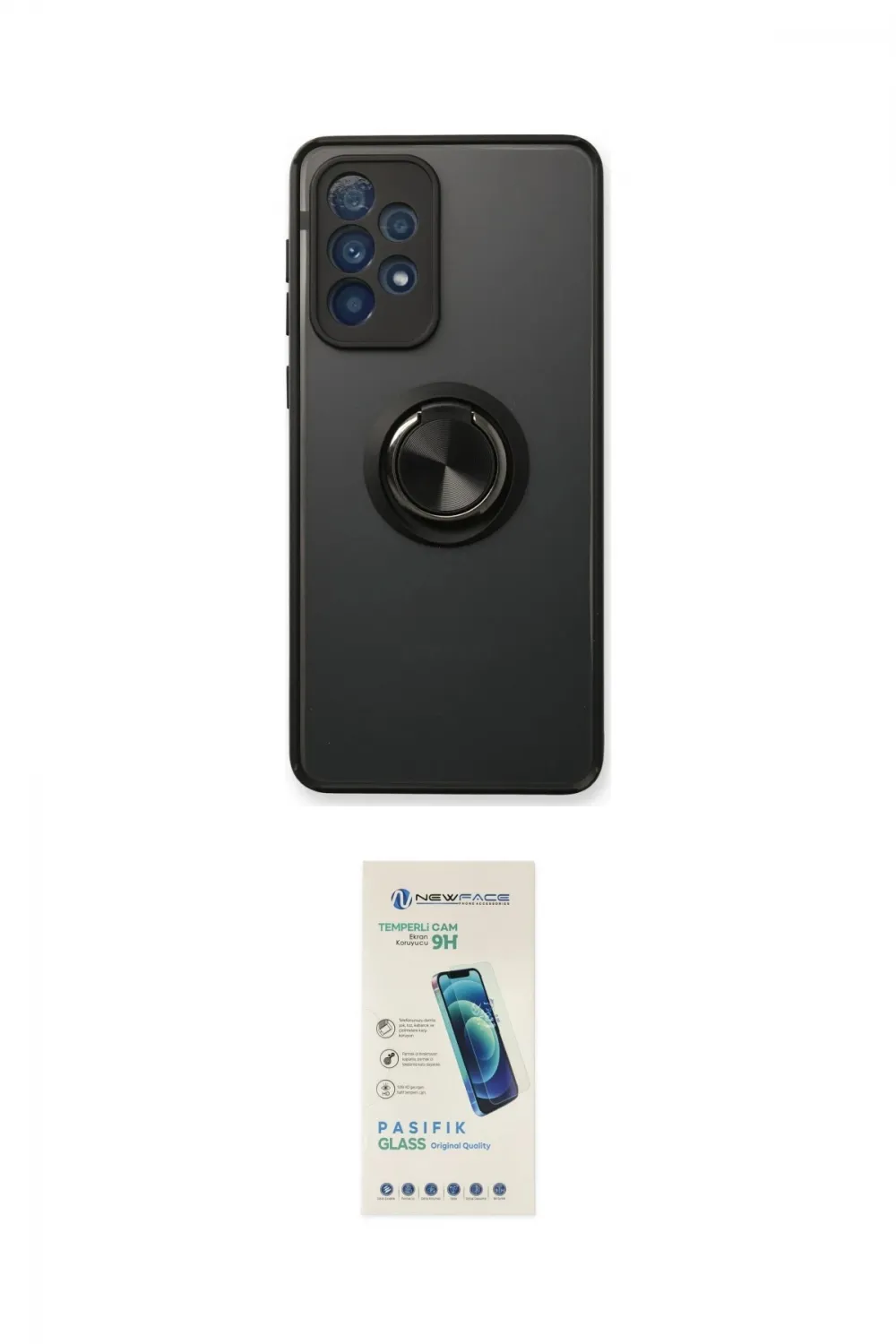 ieg™ Galaxy A73 5G Kılıf Yörünge Çizgi - Şeffaf Pasifik Cam Ekran Koruyucu