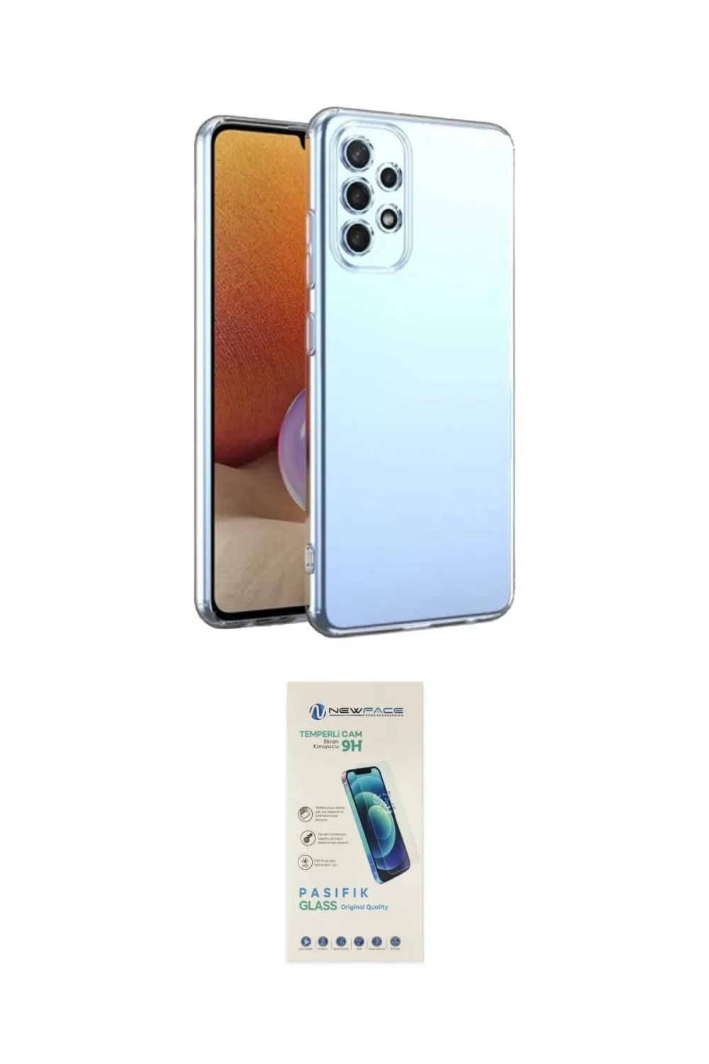 ieg™ Galaxy A73 5G Kılıf Zirve Doku - Şeffaf Pasifik Cam Ekran Koruyucu