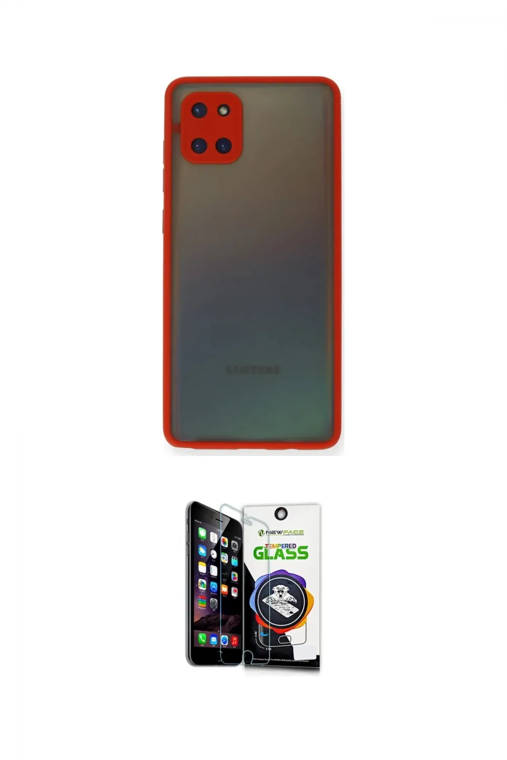 ieg™ Galaxy A81 / Note 10 Lite Kılıf Ahenk Çizgi Serisi - Şeffaf Temperli Cam Ekran Koruyucu