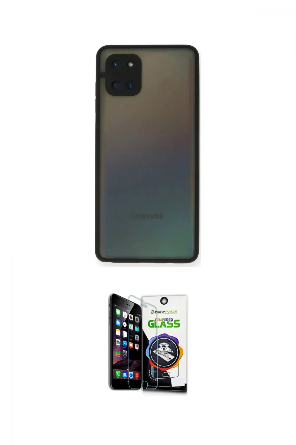 ieg™ Galaxy A81 / Note 10 Lite Kılıf Ahenk Çizgi Serisi - Şeffaf Temperli Cam Ekran Koruyucu