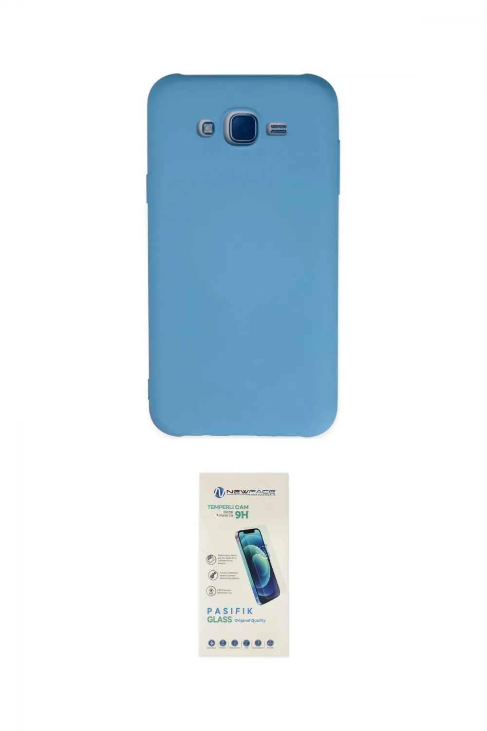 ieg™ Galaxy J7 Kılıf Ahenk Serisi - Şeffaf Pasifik Cam Ekran Koruyucu