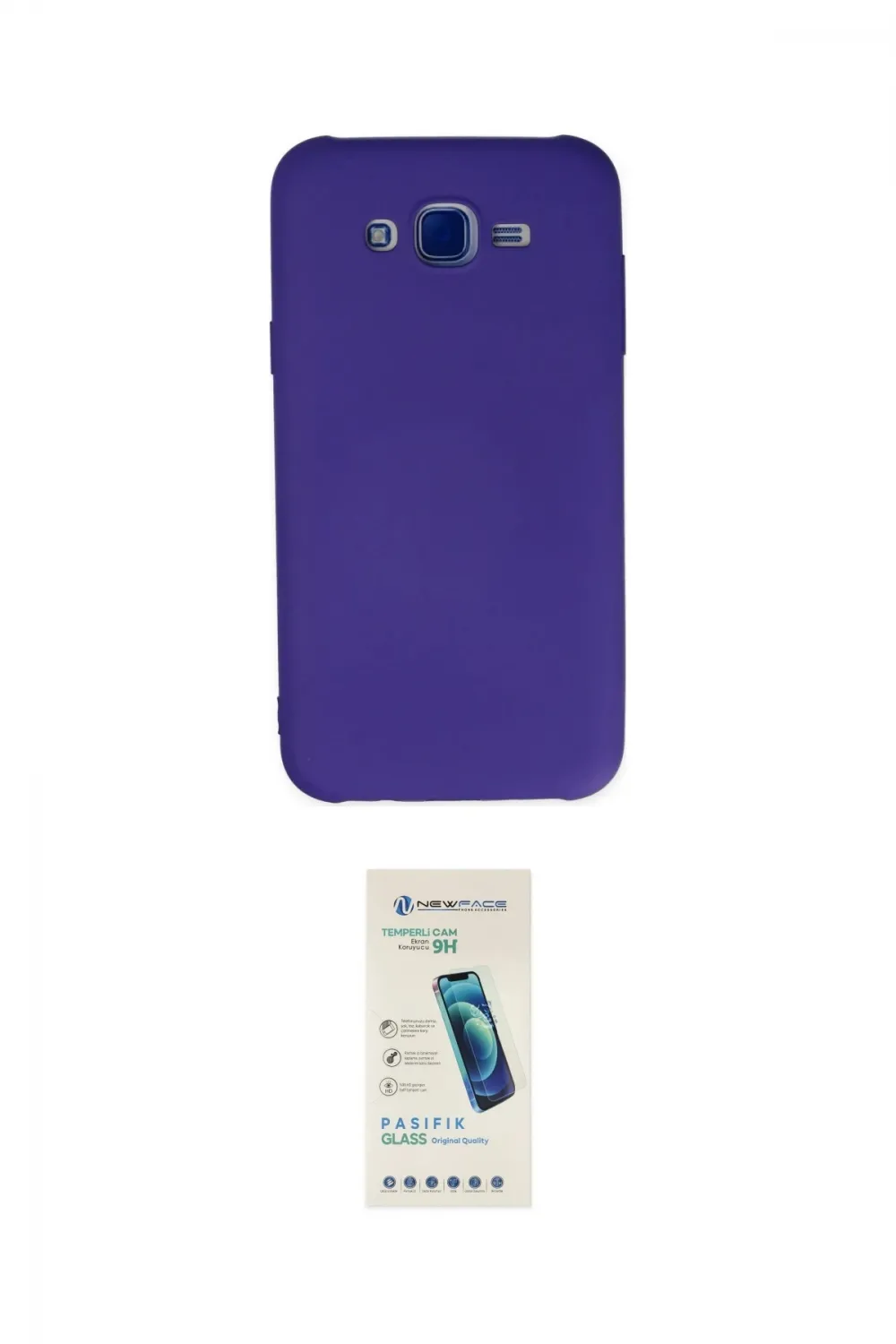 ieg™ Galaxy J7 Kılıf Ahenk Serisi - Şeffaf Pasifik Cam Ekran Koruyucu