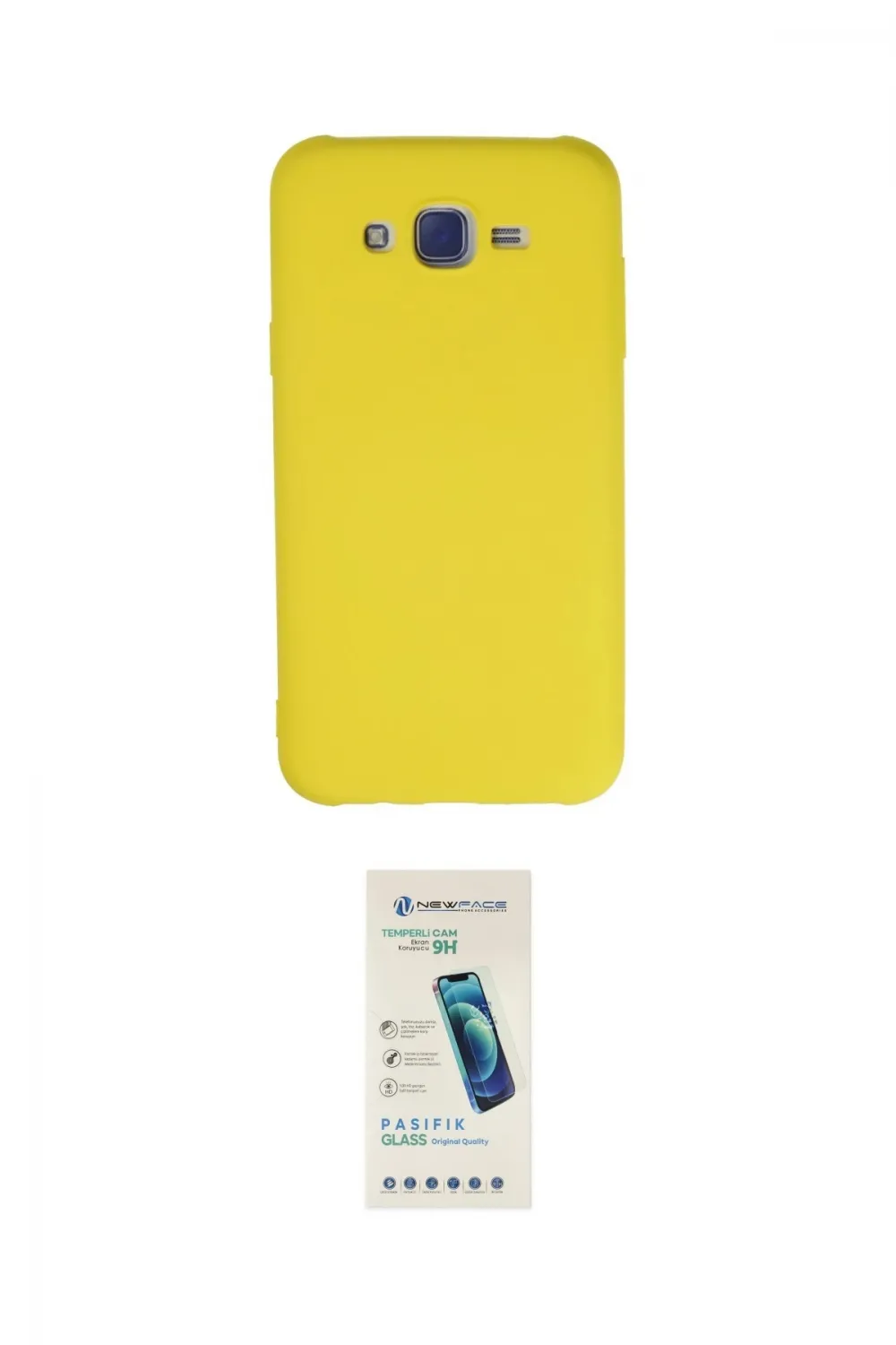 ieg™ Galaxy J7 Kılıf Ahenk Serisi - Şeffaf Pasifik Cam Ekran Koruyucu
