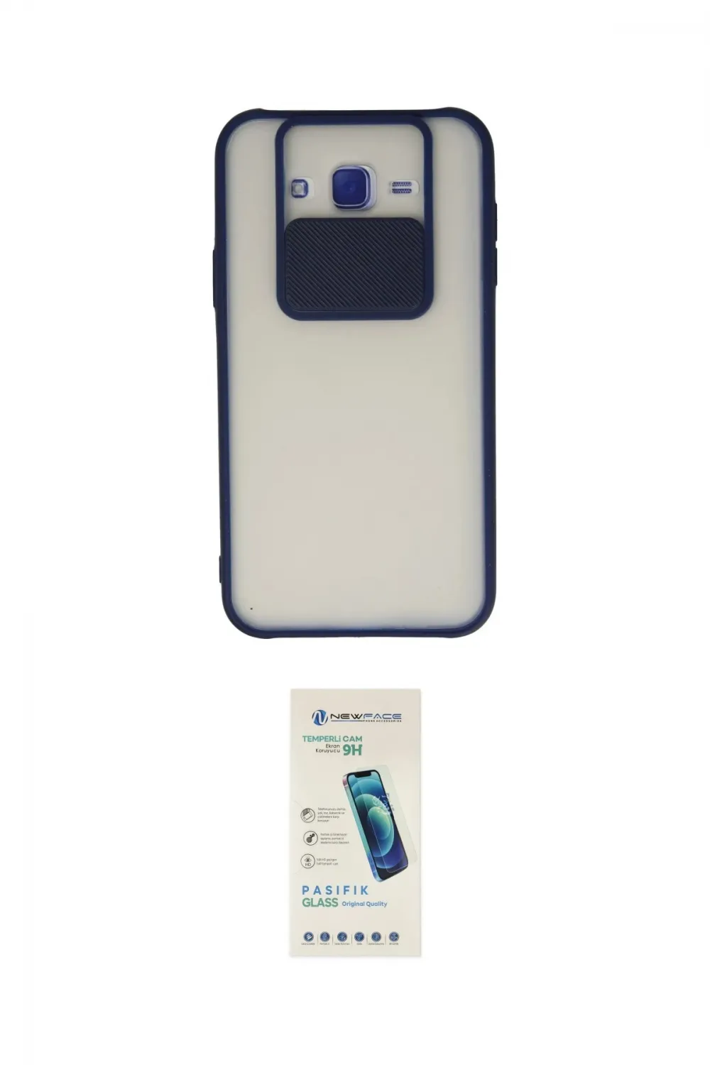 ieg™ Galaxy J7 Kılıf Vadi Çizgi - Şeffaf Pasifik Cam Ekran Koruyucu