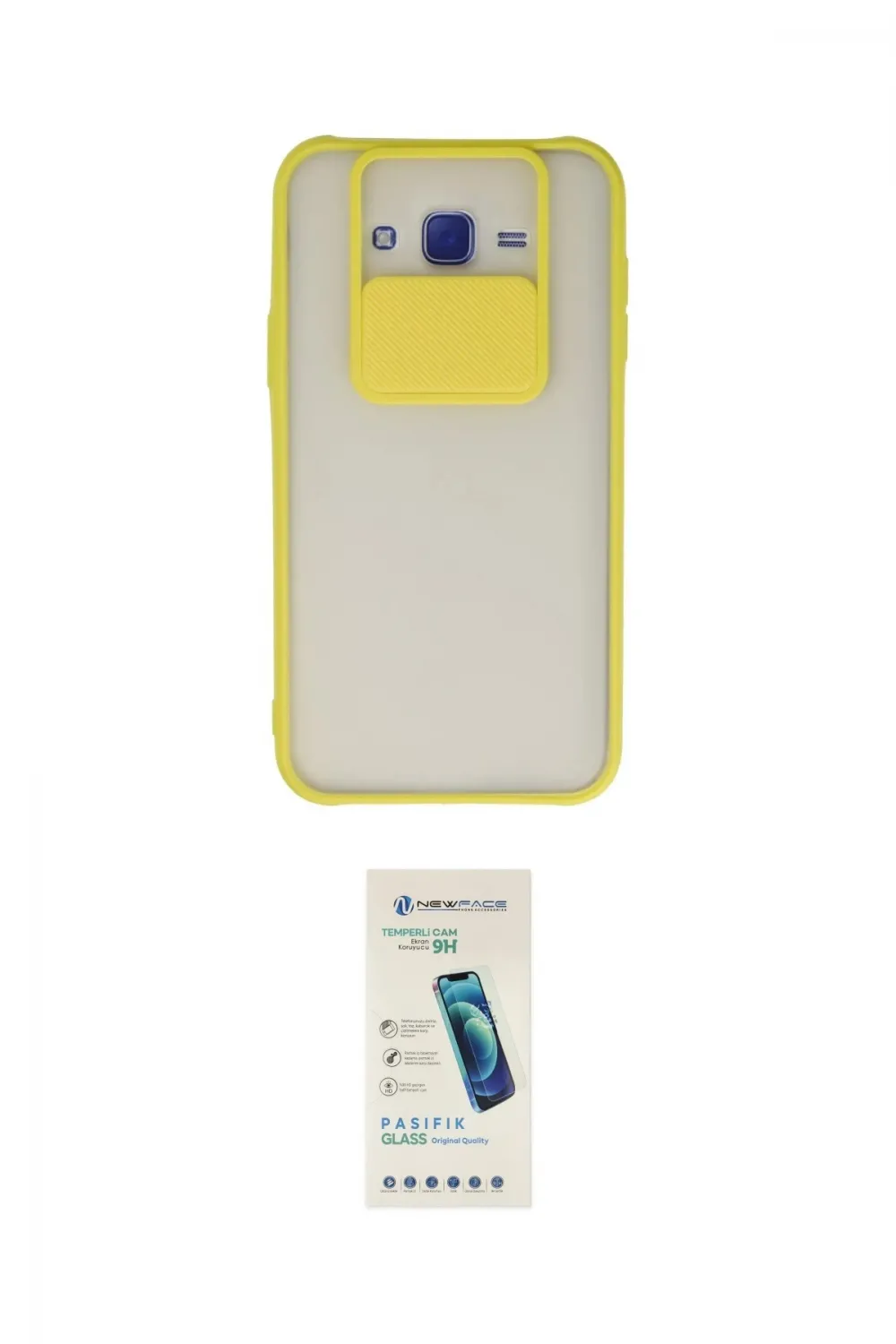 ieg™ Galaxy J7 Kılıf Vadi Çizgi - Şeffaf Pasifik Cam Ekran Koruyucu