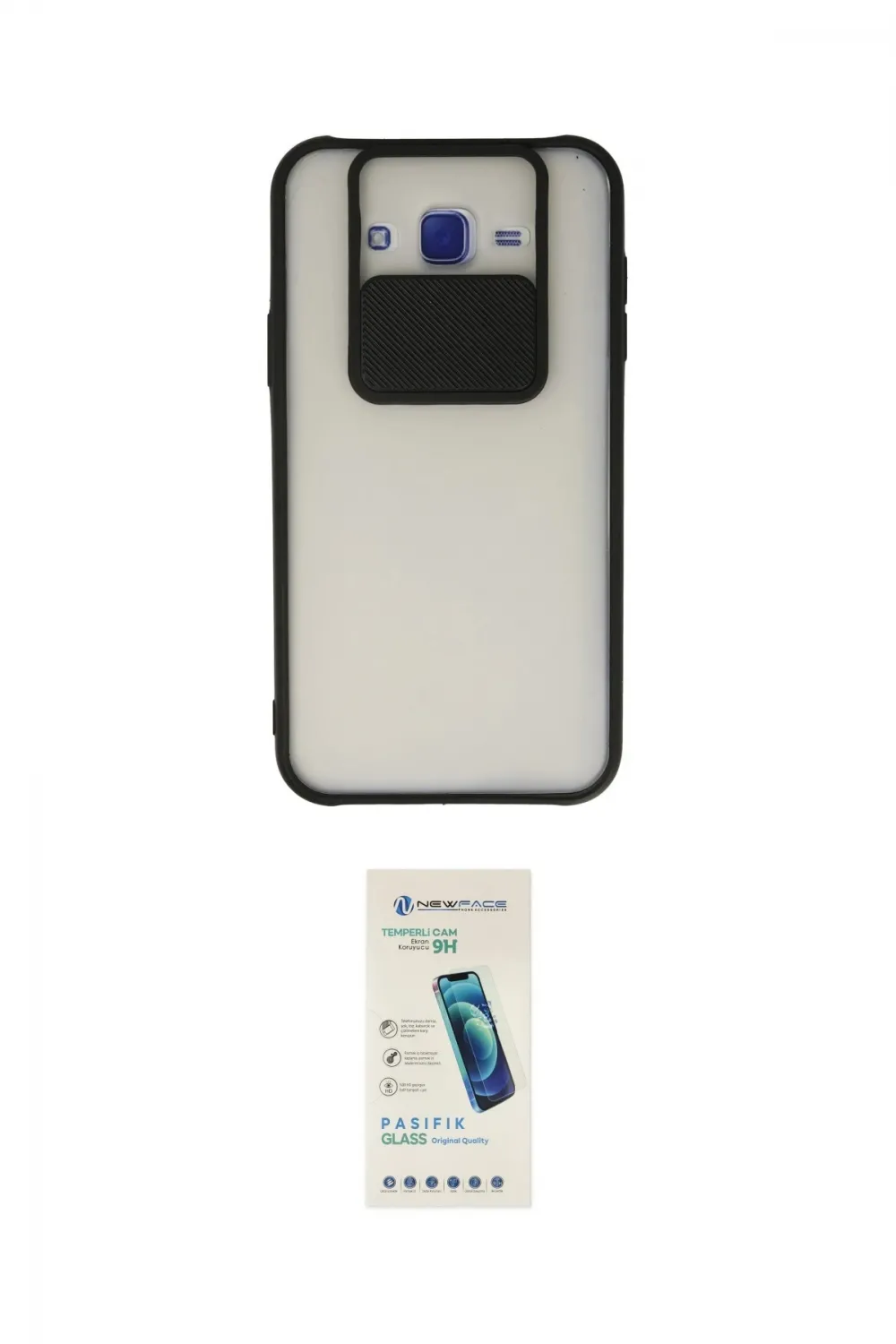 ieg™ Galaxy J7 Kılıf Vadi Çizgi - Şeffaf Pasifik Cam Ekran Koruyucu