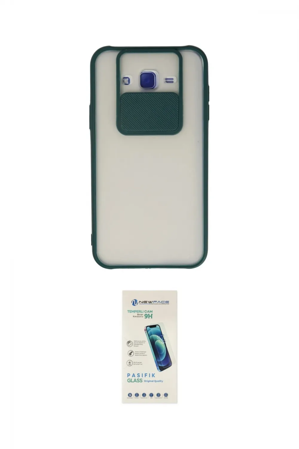 ieg™ Galaxy J7 Kılıf Vadi Çizgi - Şeffaf Pasifik Cam Ekran Koruyucu
