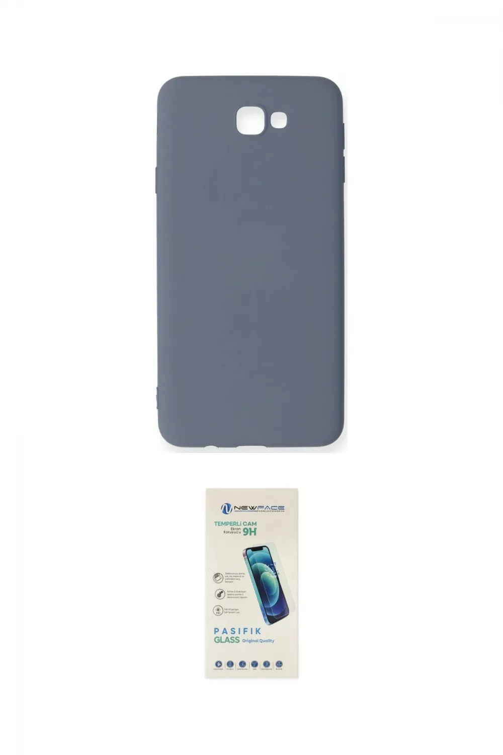 ieg™ Galaxy J7 Prime Kılıf Ahenk Serisi - Şeffaf Pasifik Cam Ekran Koruyucu