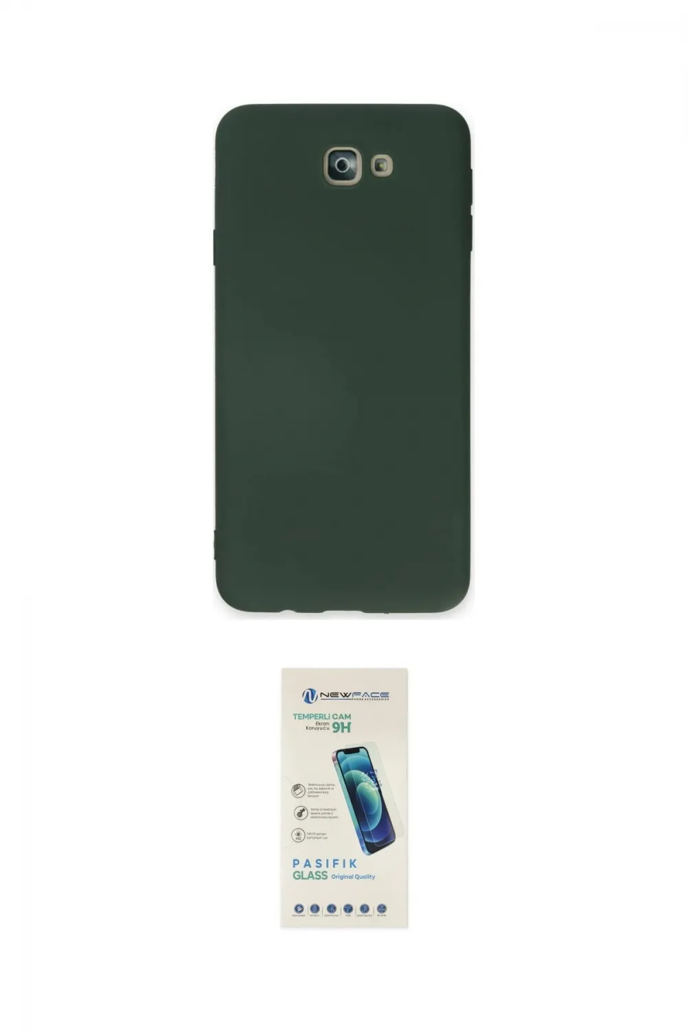 ieg™ Galaxy J7 Prime Kılıf Ahenk Serisi - Şeffaf Pasifik Cam Ekran Koruyucu