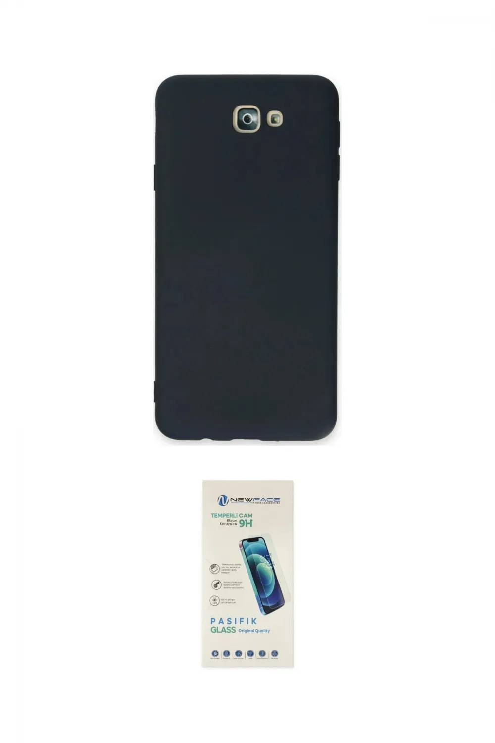 ieg™ Galaxy J7 Prime Kılıf Ahenk Serisi - Şeffaf Pasifik Cam Ekran Koruyucu