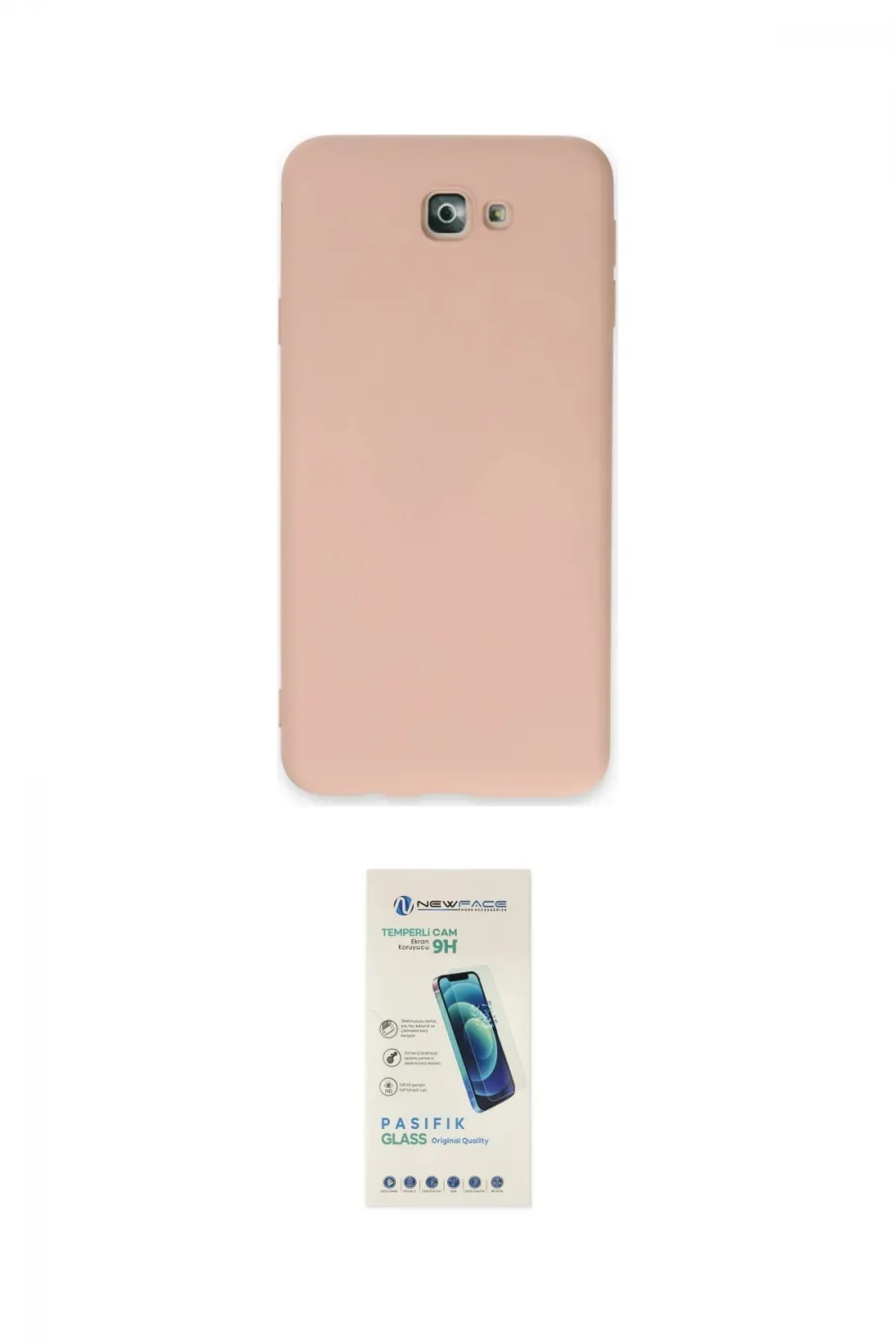 ieg™ Galaxy J7 Prime Kılıf Ahenk Serisi - Şeffaf Pasifik Cam Ekran Koruyucu