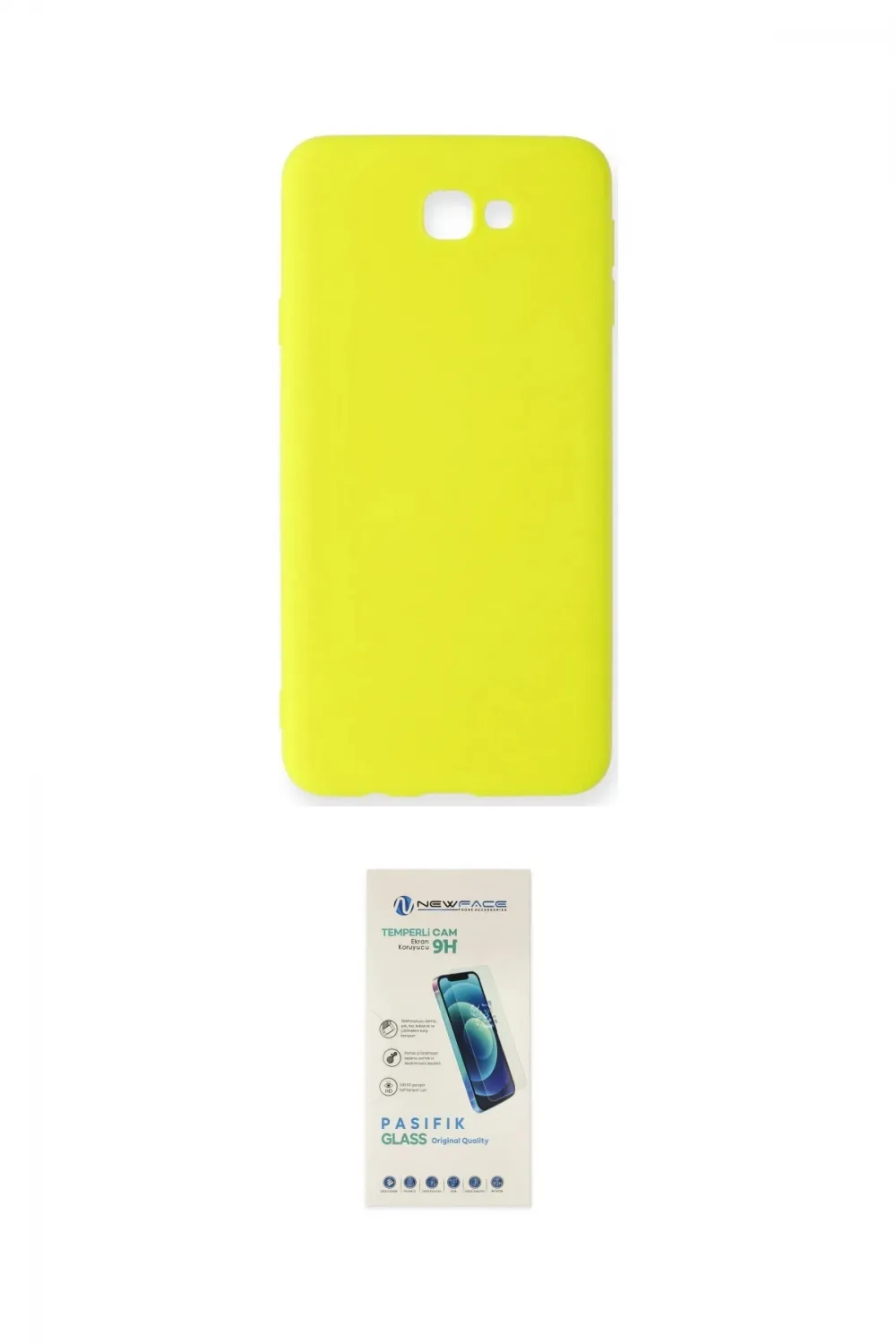 ieg™ Galaxy J7 Prime Kılıf Ahenk Serisi - Şeffaf Pasifik Cam Ekran Koruyucu