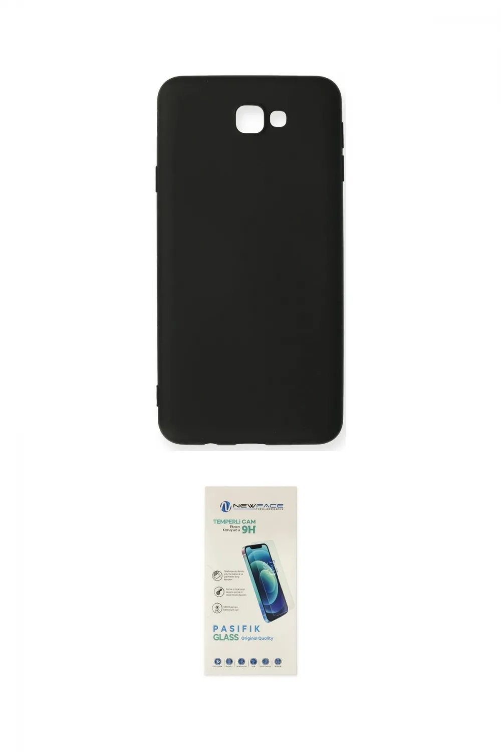 ieg™ Galaxy J7 Prime Kılıf Ahenk Serisi - Şeffaf Pasifik Cam Ekran Koruyucu