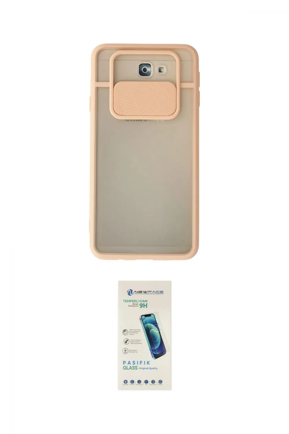 ieg™ Galaxy J7 Prime Kılıf Vadi Çizgi - Şeffaf Pasifik Cam Ekran Koruyucu