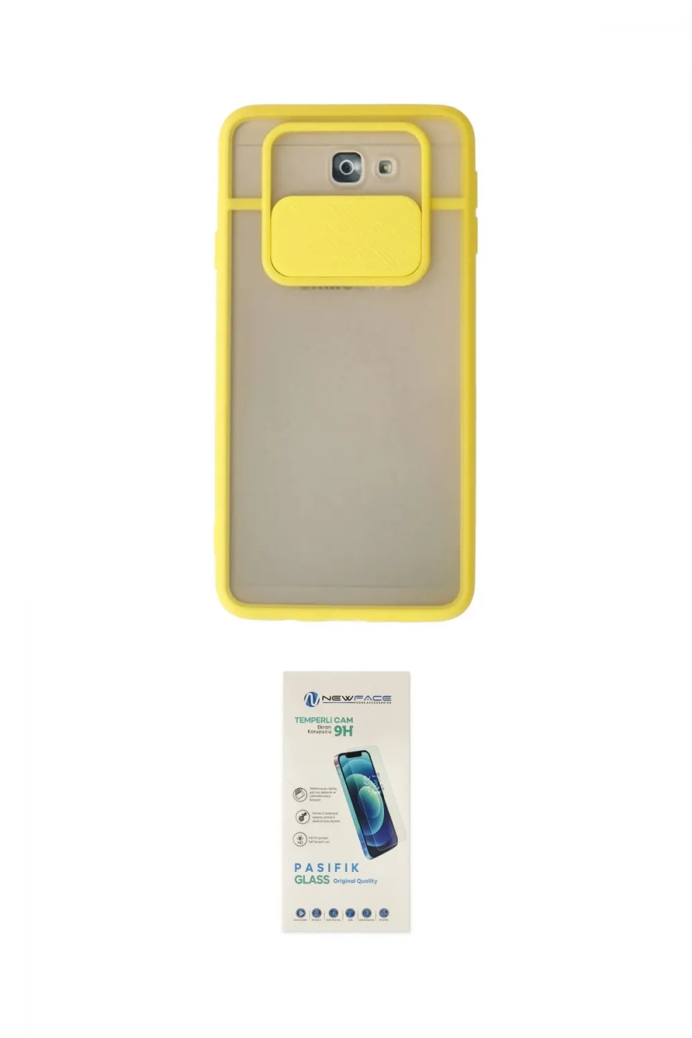 ieg™ Galaxy J7 Prime Kılıf Vadi Çizgi - Şeffaf Pasifik Cam Ekran Koruyucu