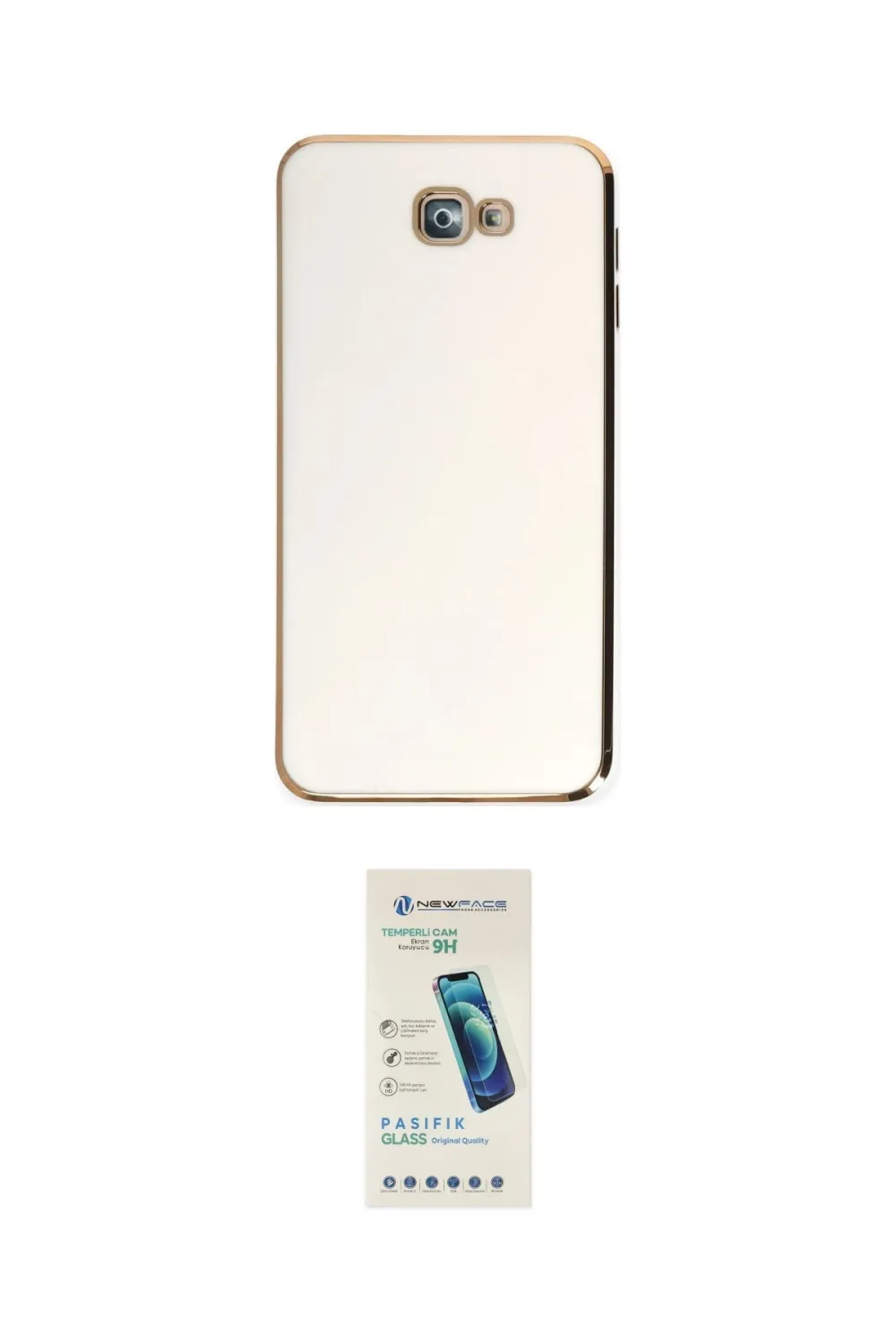 ieg™ Galaxy J7 Prime Kılıf Yankı Serisi - Şeffaf Pasifik Cam Ekran Koruyucu