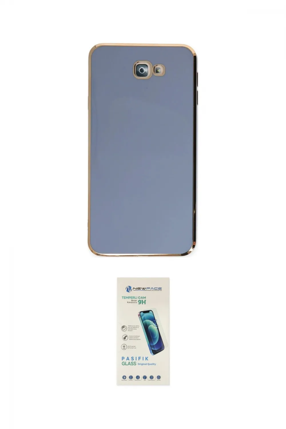 ieg™ Galaxy J7 Prime Kılıf Yankı Serisi - Şeffaf Pasifik Cam Ekran Koruyucu