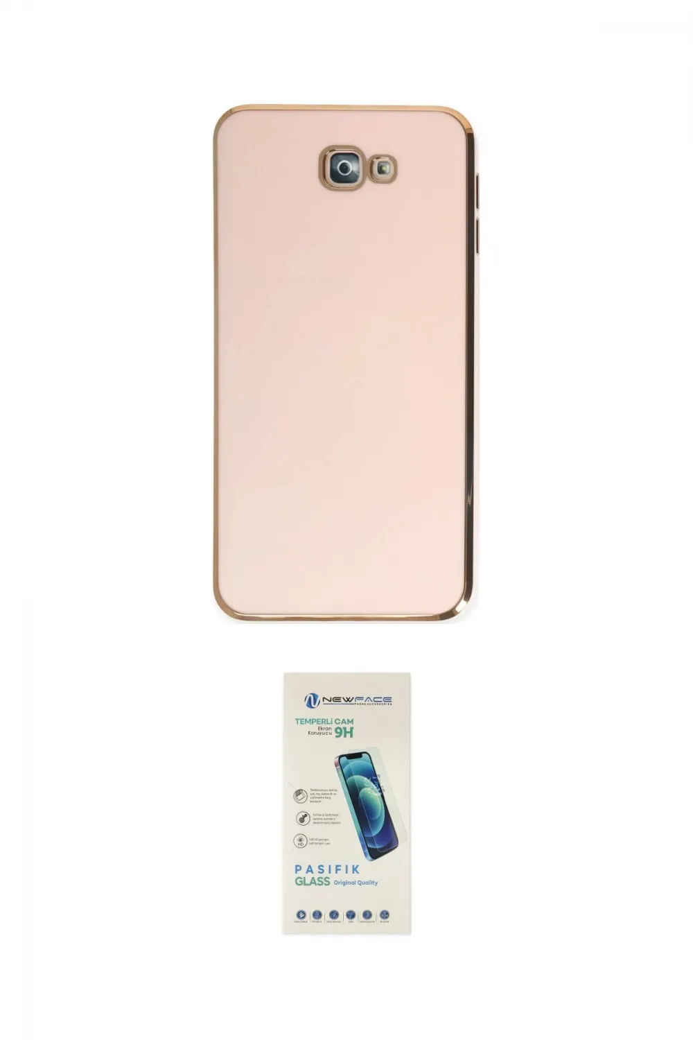 ieg™ Galaxy J7 Prime Kılıf Yankı Serisi - Şeffaf Pasifik Cam Ekran Koruyucu
