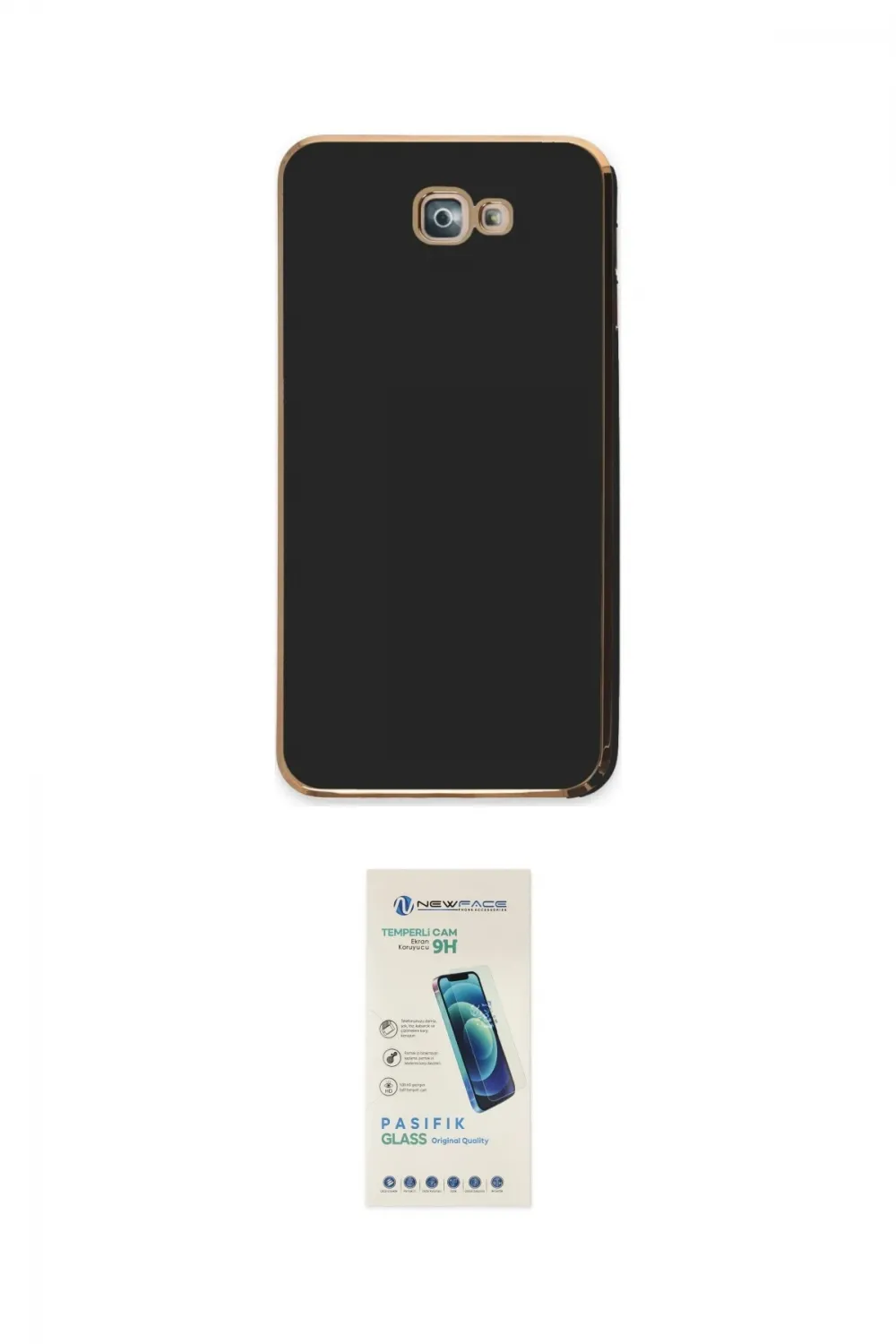 ieg™ Galaxy J7 Prime Kılıf Yankı Serisi - Şeffaf Pasifik Cam Ekran Koruyucu