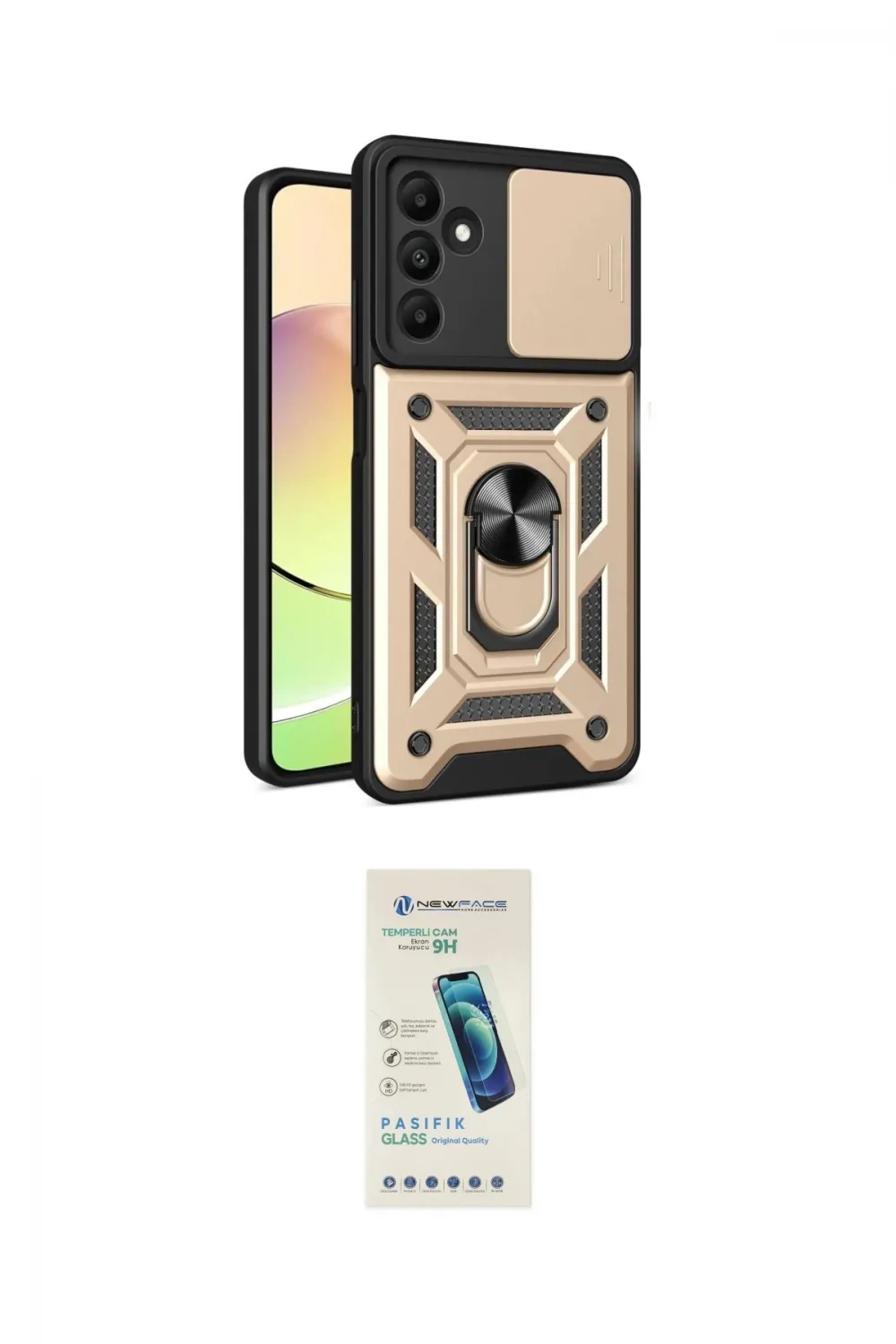ieg™ Galaxy M15 Kılıf Ahenk Klasik - Şeffaf Pasifik Cam Ekran Koruyucu
