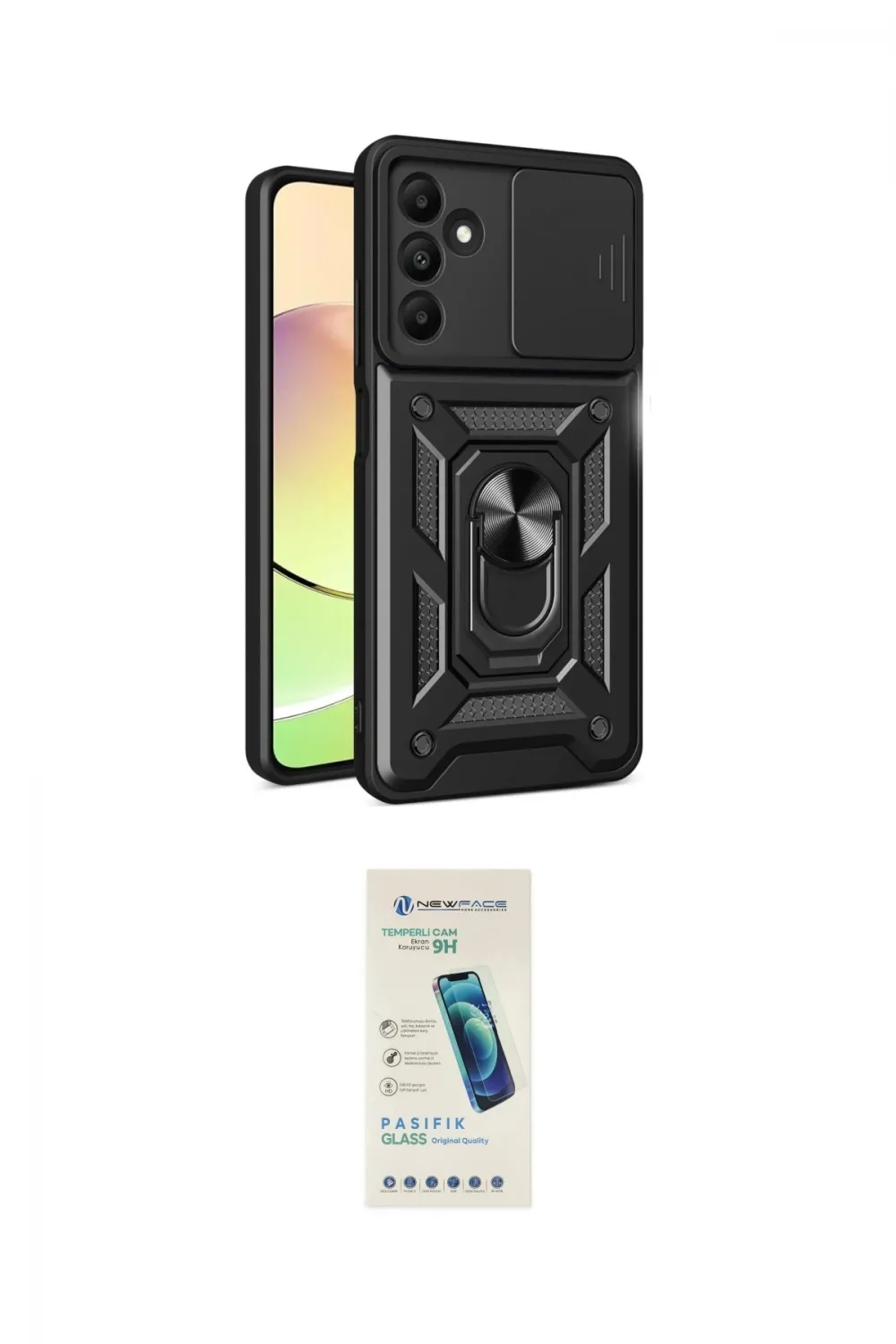 ieg™ Galaxy M15 Kılıf Ahenk Klasik - Şeffaf Pasifik Cam Ekran Koruyucu