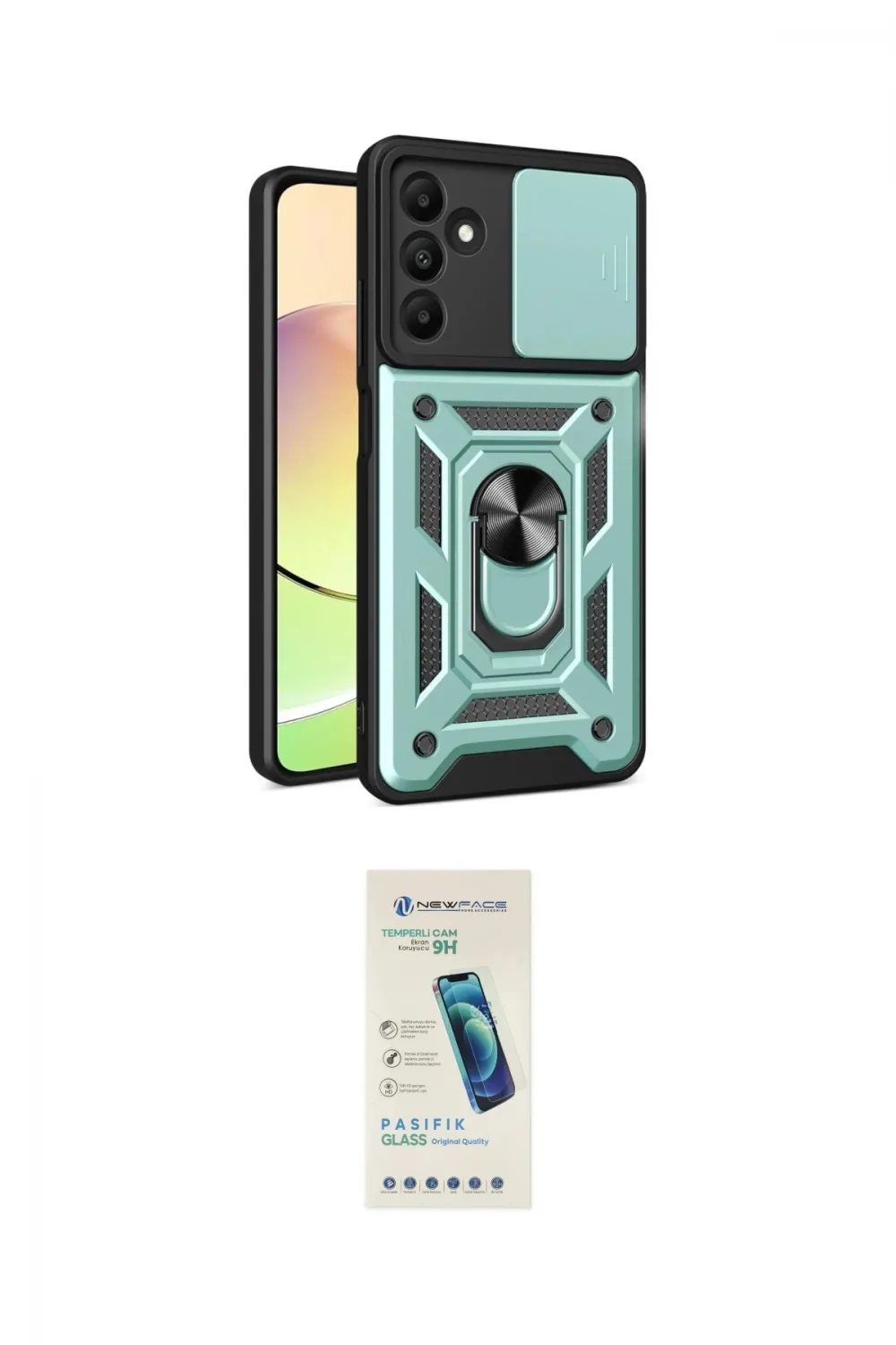 ieg™ Galaxy M15 Kılıf Ahenk Klasik - Şeffaf Pasifik Cam Ekran Koruyucu