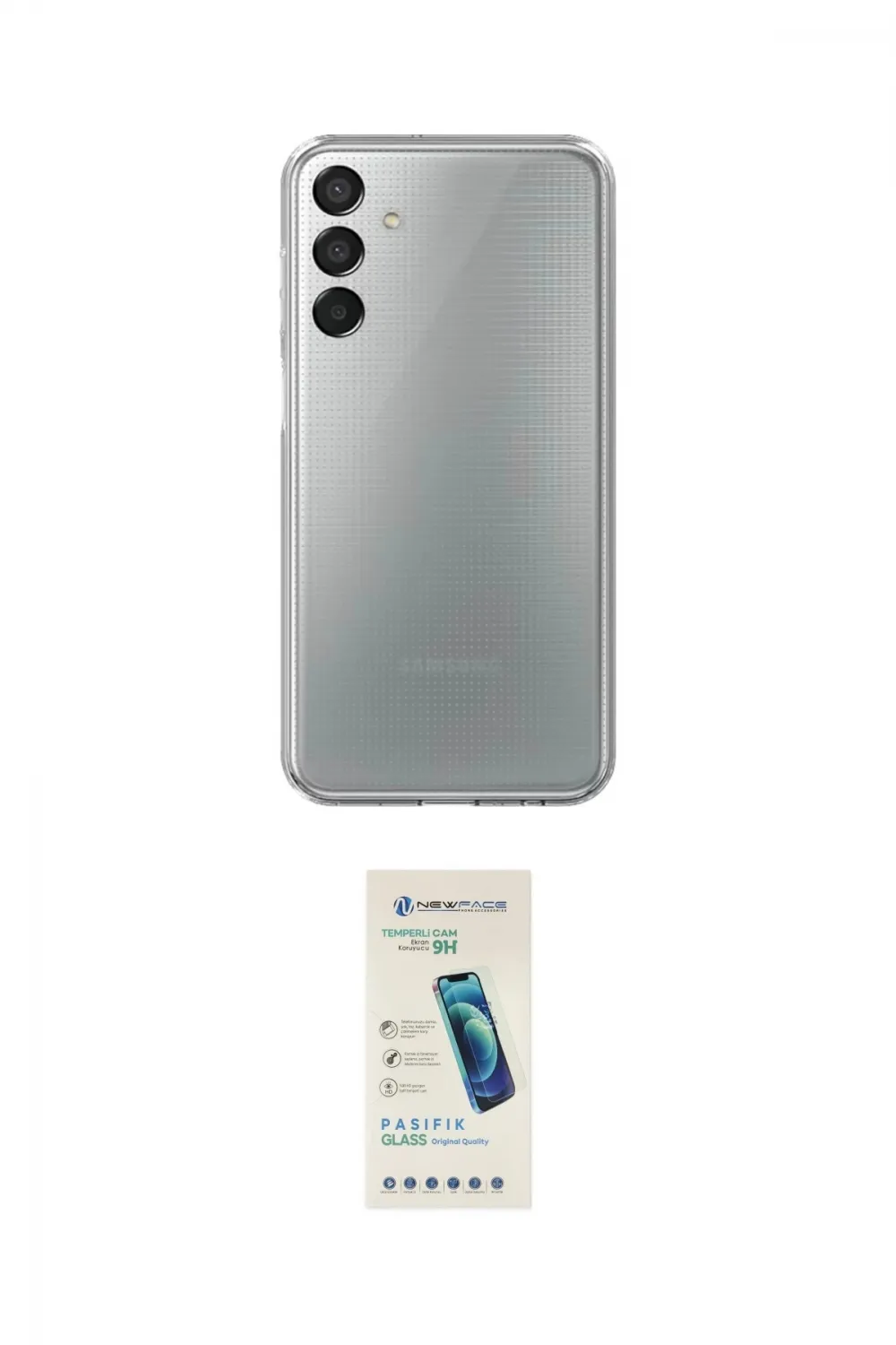 ieg™ Galaxy M15 Kılıf Zirve Doku - Şeffaf Pasifik Cam Ekran Koruyucu