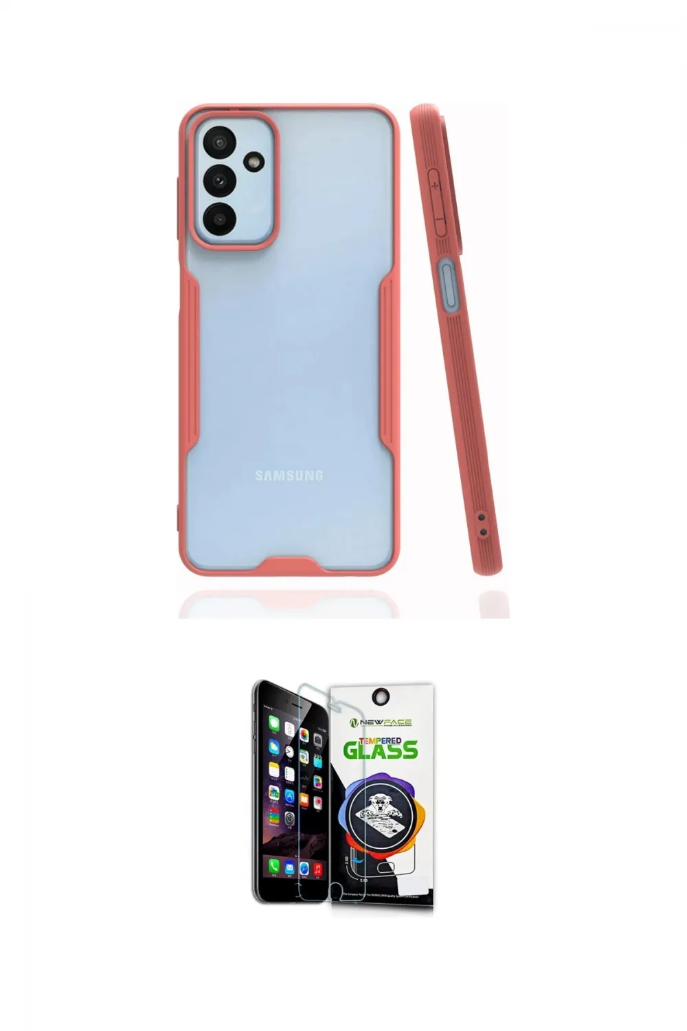 ieg™ Galaxy M23 Kılıf Atlas Asil Serisi - Şeffaf Temperli Cam Ekran Koruyucu