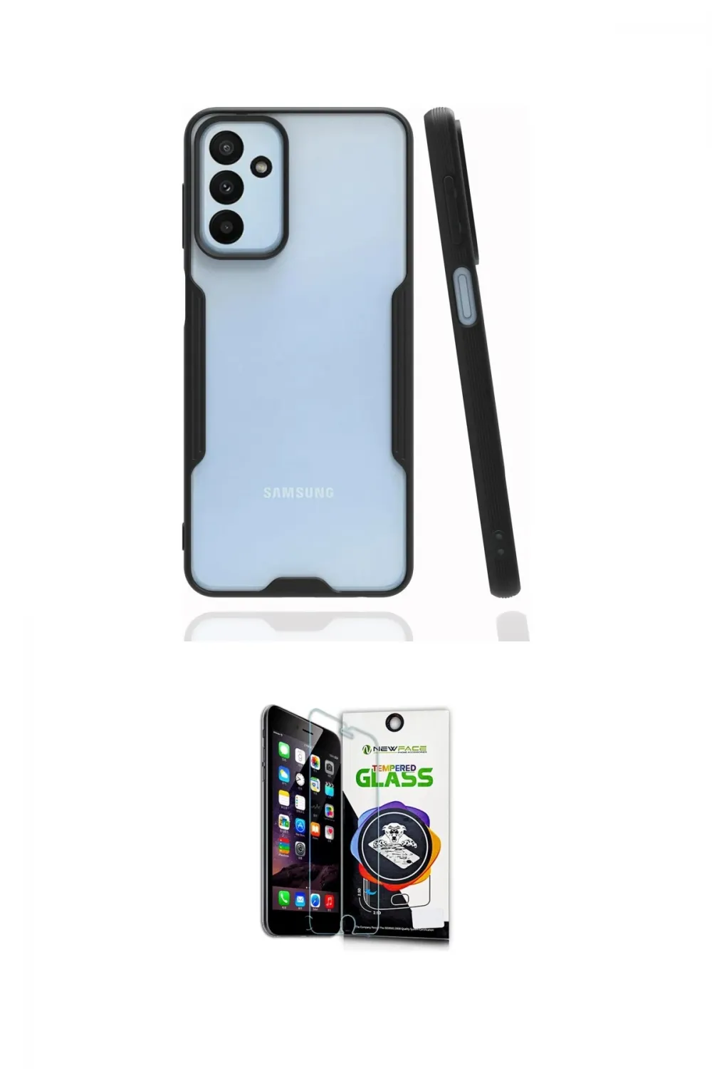 ieg™ Galaxy M23 Kılıf Atlas Asil Serisi - Şeffaf Temperli Cam Ekran Koruyucu