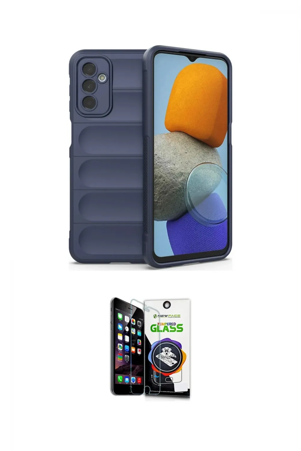 ieg™ Galaxy M23 Kılıf Atlas Koleksiyonu - Şeffaf Temperli Cam Ekran Koruyucu