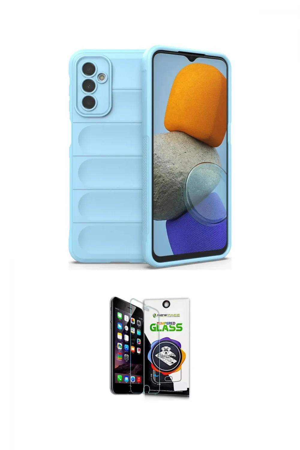 ieg™ Galaxy M23 Kılıf Atlas Koleksiyonu - Şeffaf Temperli Cam Ekran Koruyucu
