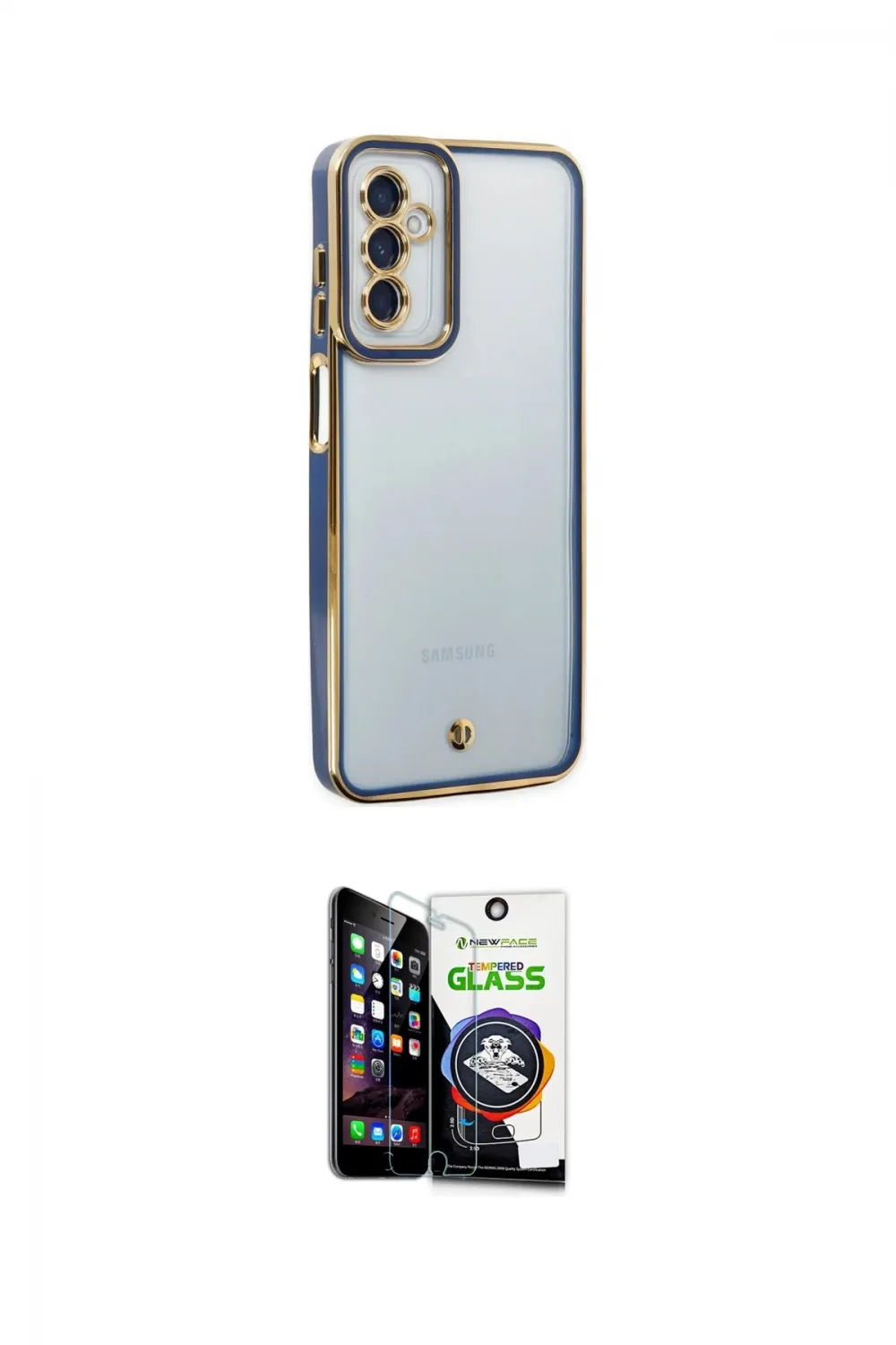 ieg™ Galaxy M23 Kılıf Çekirdek Klasik Serisi - Şeffaf Temperli Cam Ekran Koruyucu