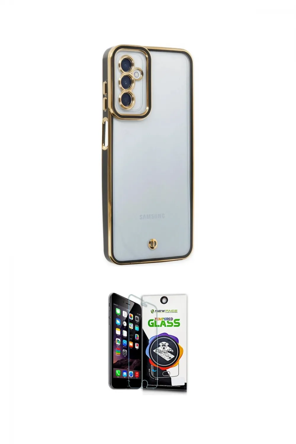 ieg™ Galaxy M23 Kılıf Çekirdek Klasik Serisi - Şeffaf Temperli Cam Ekran Koruyucu