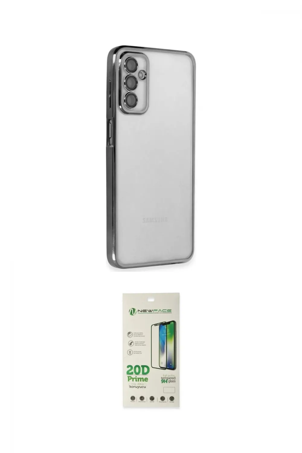 ieg™ Galaxy M23 Kılıf Vadi Minimal - Siyah 20D Premium Cam Ekran Koruyucu