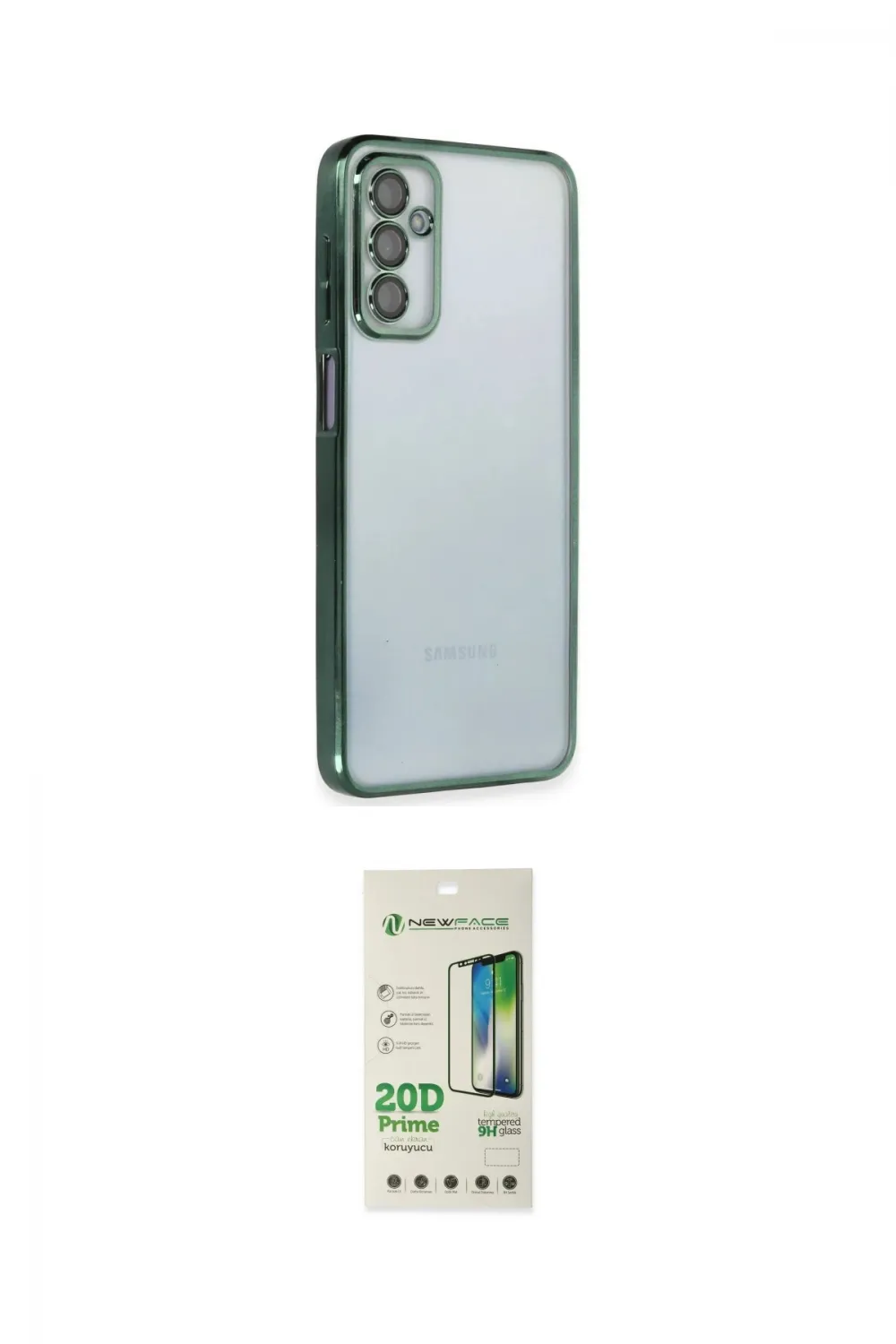 ieg™ Galaxy M23 Kılıf Vadi Minimal - Siyah 20D Premium Cam Ekran Koruyucu
