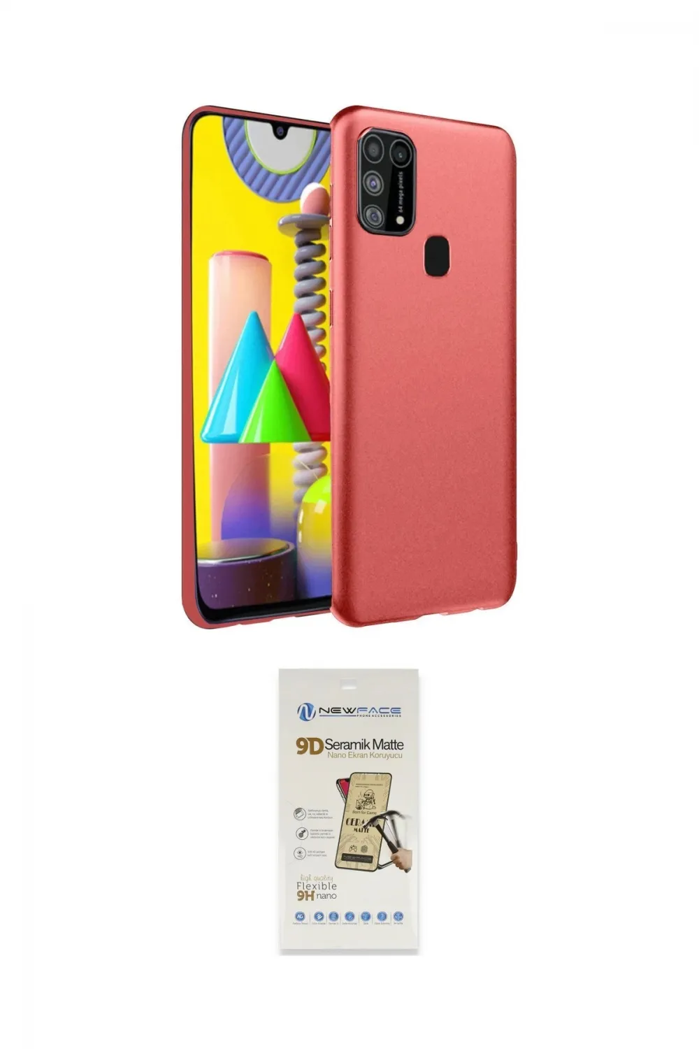 ieg™ Galaxy M31 Kılıf Ahenk Serisi - Siyah Mat Seramik Nano Ekran Koruyucu