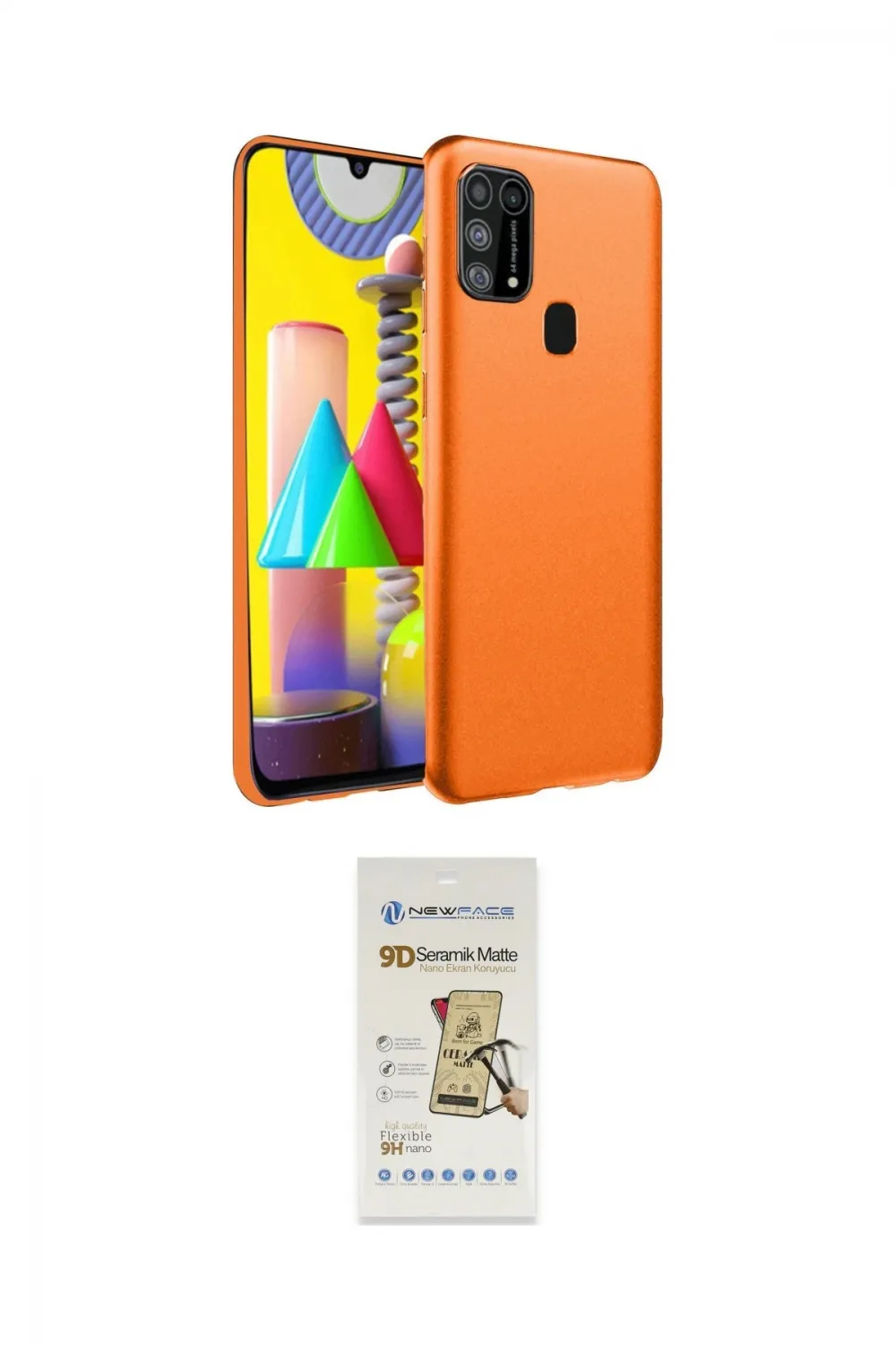 ieg™ Galaxy M31 Kılıf Ahenk Serisi - Siyah Mat Seramik Nano Ekran Koruyucu