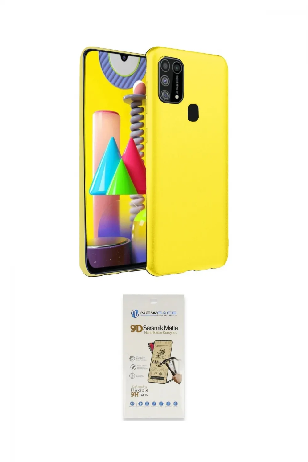 ieg™ Galaxy M31 Kılıf Ahenk Serisi - Siyah Mat Seramik Nano Ekran Koruyucu