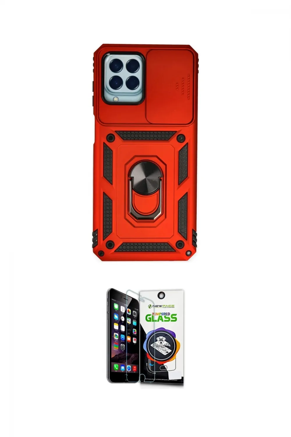 ieg™ Galaxy M33 Kılıf Ahenk Klasik - Şeffaf Temperli Cam Ekran Koruyucu