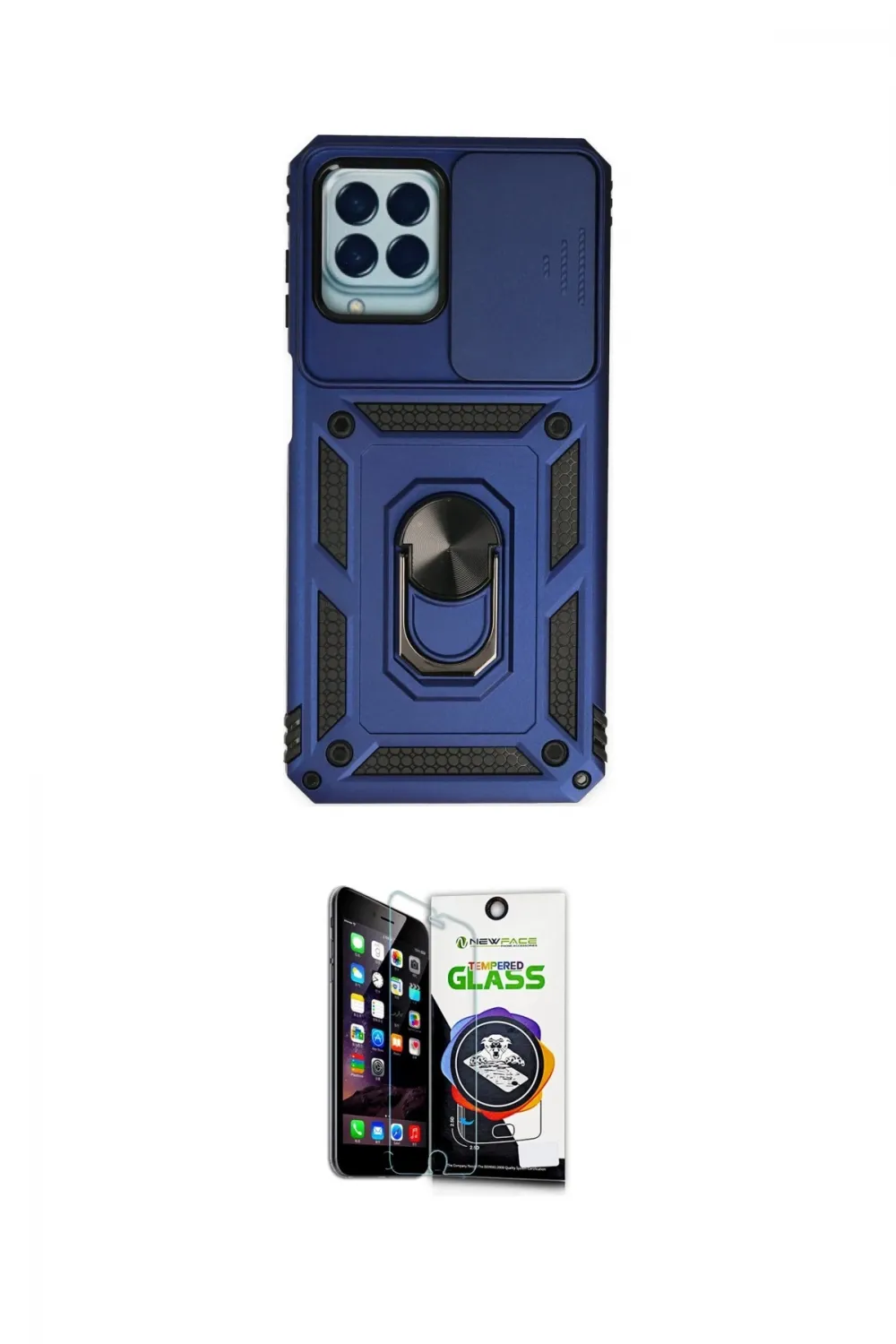 ieg™ Galaxy M33 Kılıf Ahenk Klasik - Şeffaf Temperli Cam Ekran Koruyucu