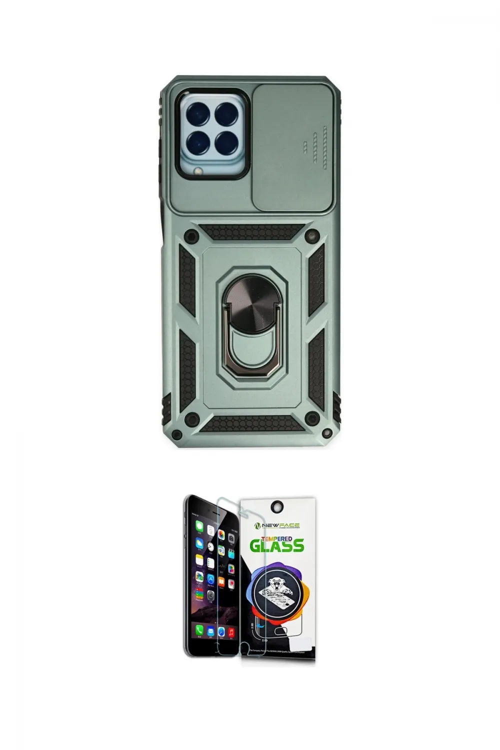ieg™ Galaxy M33 Kılıf Ahenk Klasik - Şeffaf Temperli Cam Ekran Koruyucu