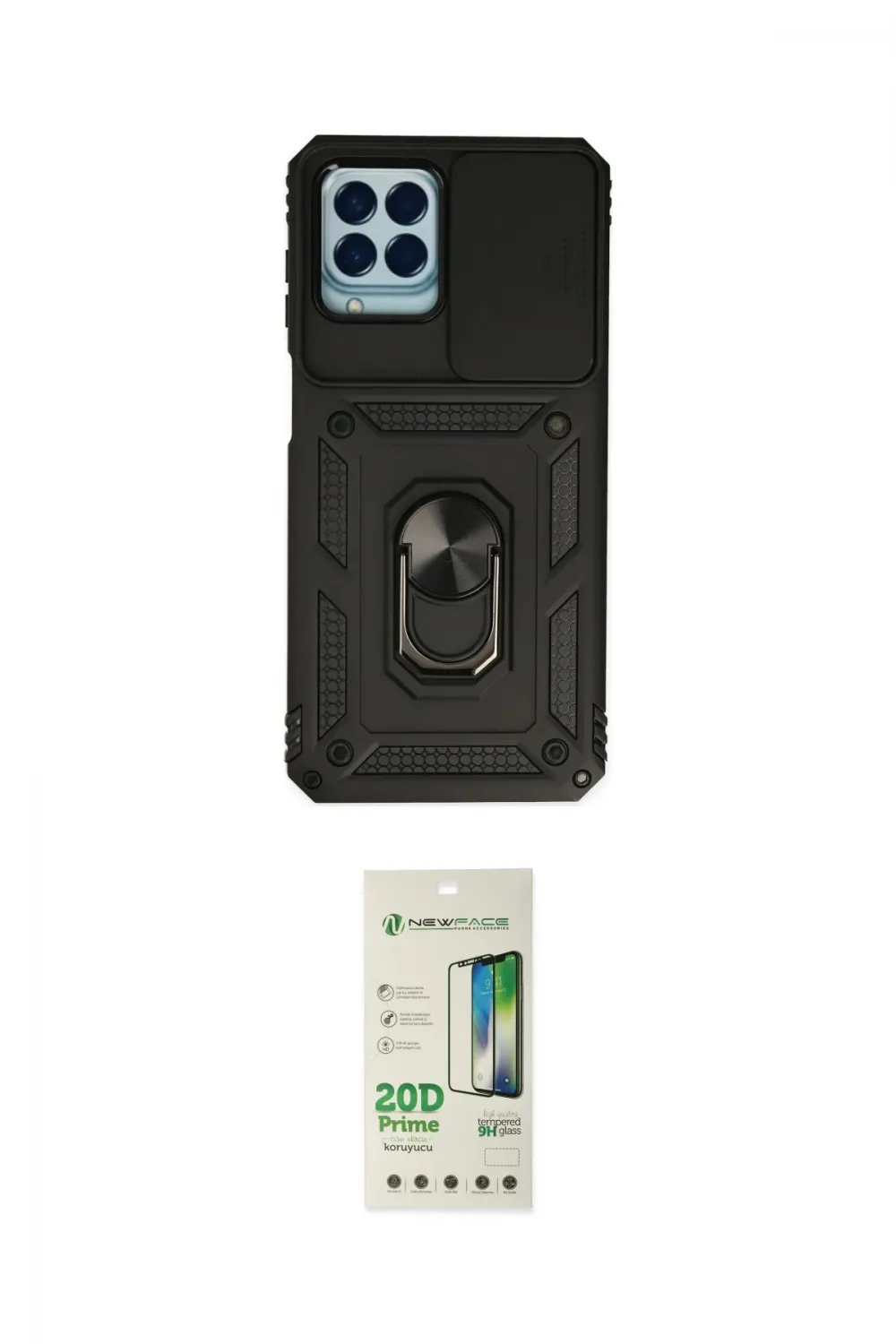 ieg™ Galaxy M33 Kılıf Ahenk Klasik - Siyah 20D Premium Cam Ekran Koruyucu