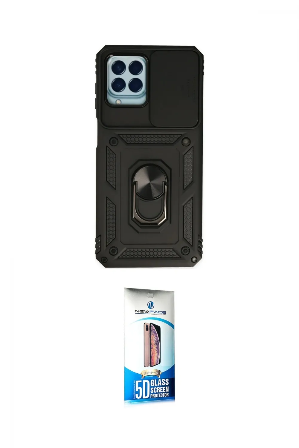 ieg™ Galaxy M33 Kılıf Ahenk Klasik - Siyah 5D Eko Cam Ekran Koruyucu